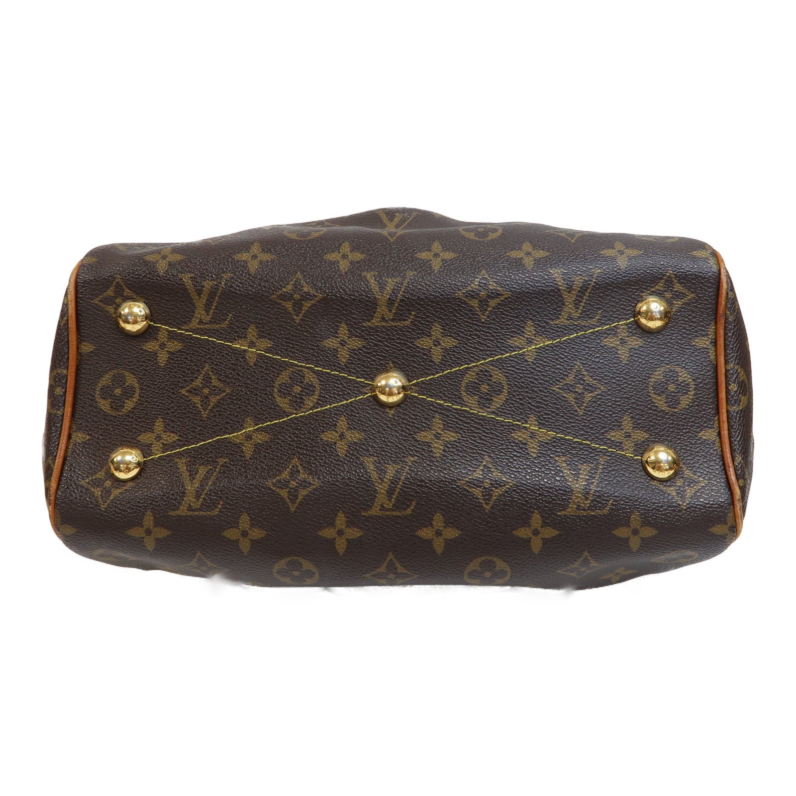 LOUIS VUITTON Monogram Tivoli PM金扣手挽袋啡色