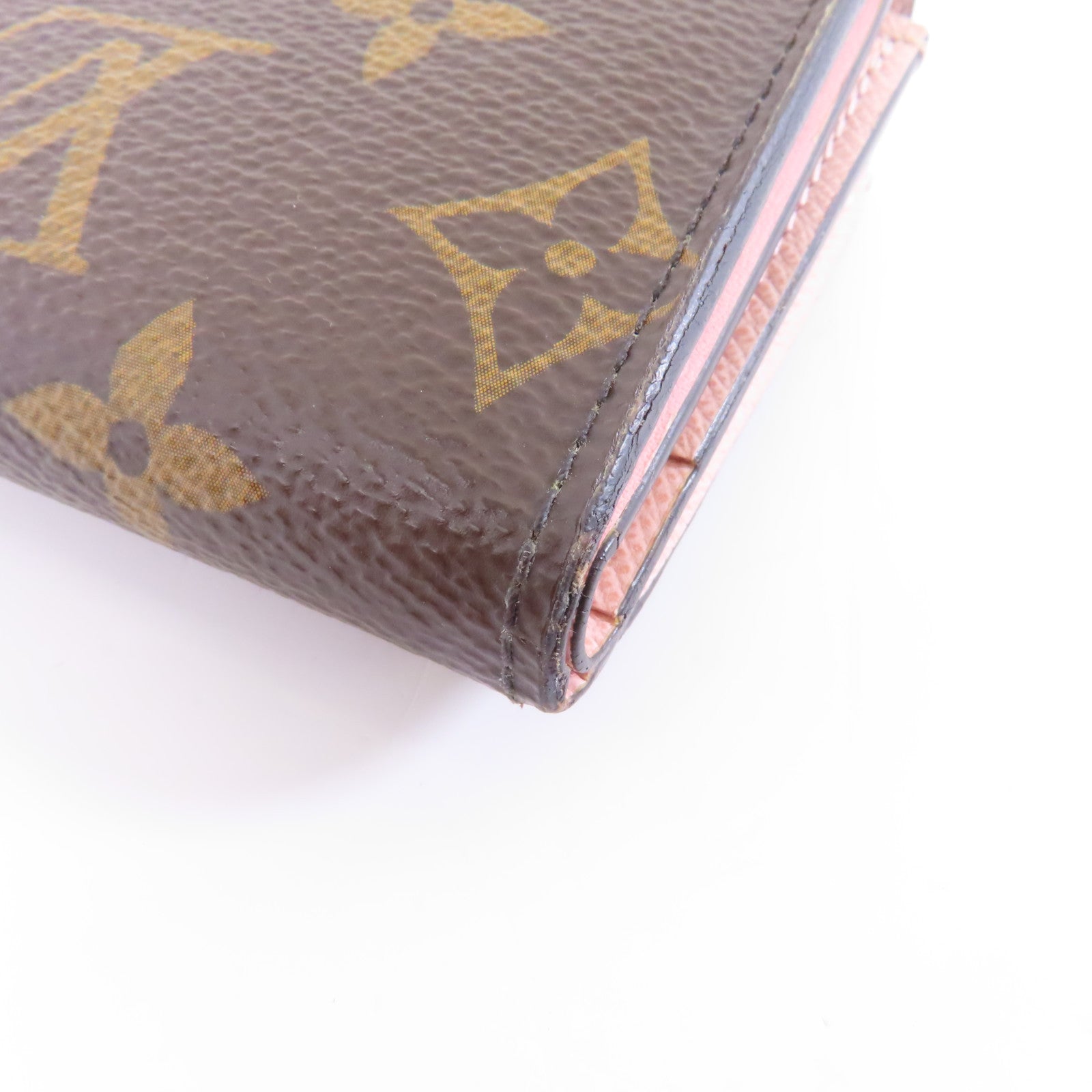 LOUIS VUITTON Monogram Zoe Wallet金扣錢包啡色/粉紅色