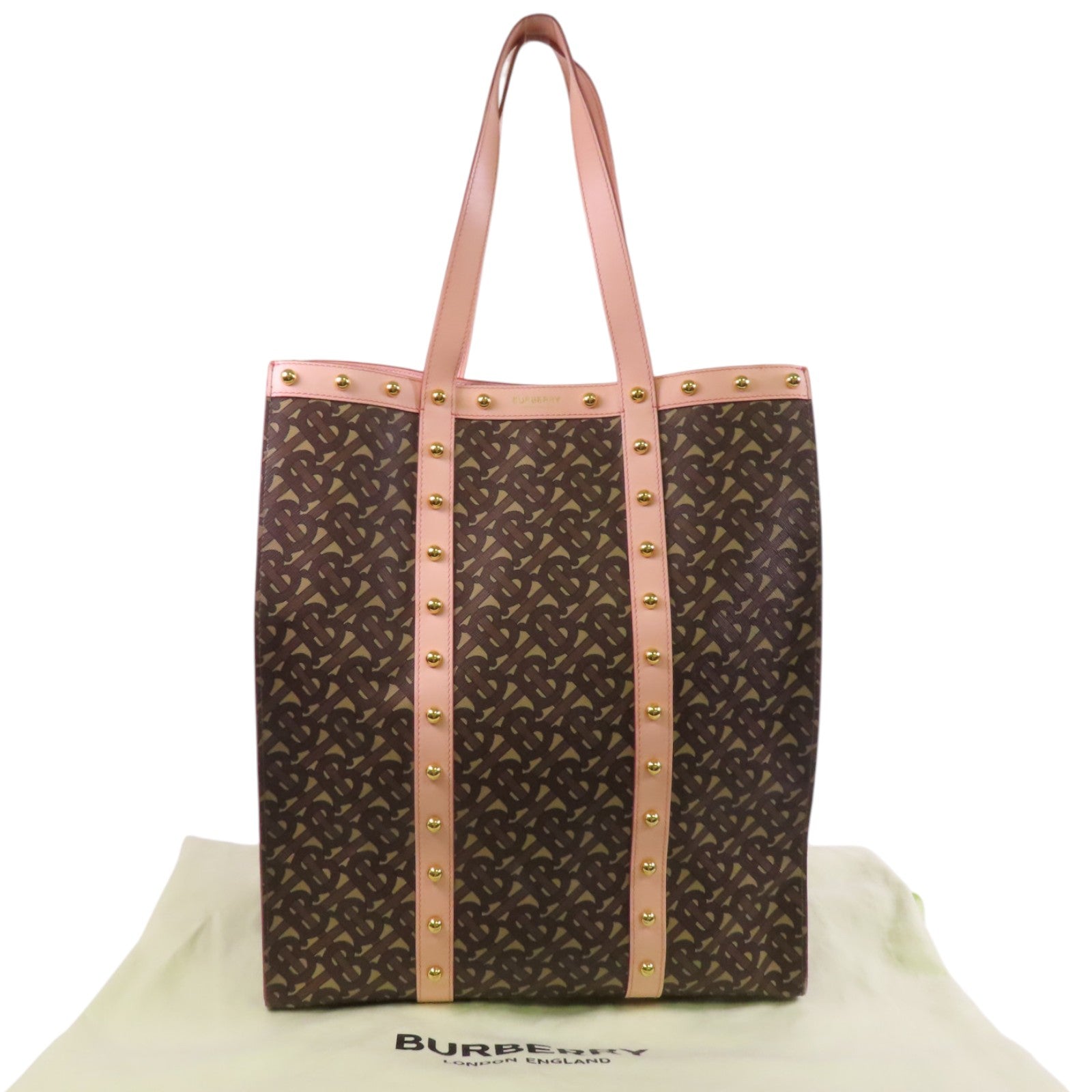 BURBERRY 塗層帆布Tote Bag金扣肩背袋