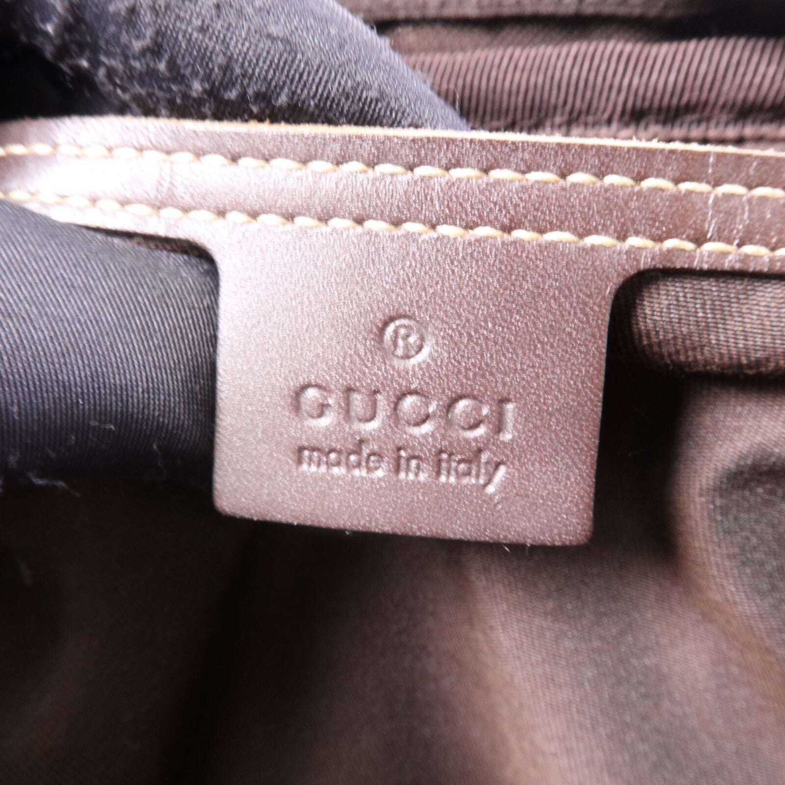 GUCCI 塗層帆布Shoulder Bag金扣肩背袋