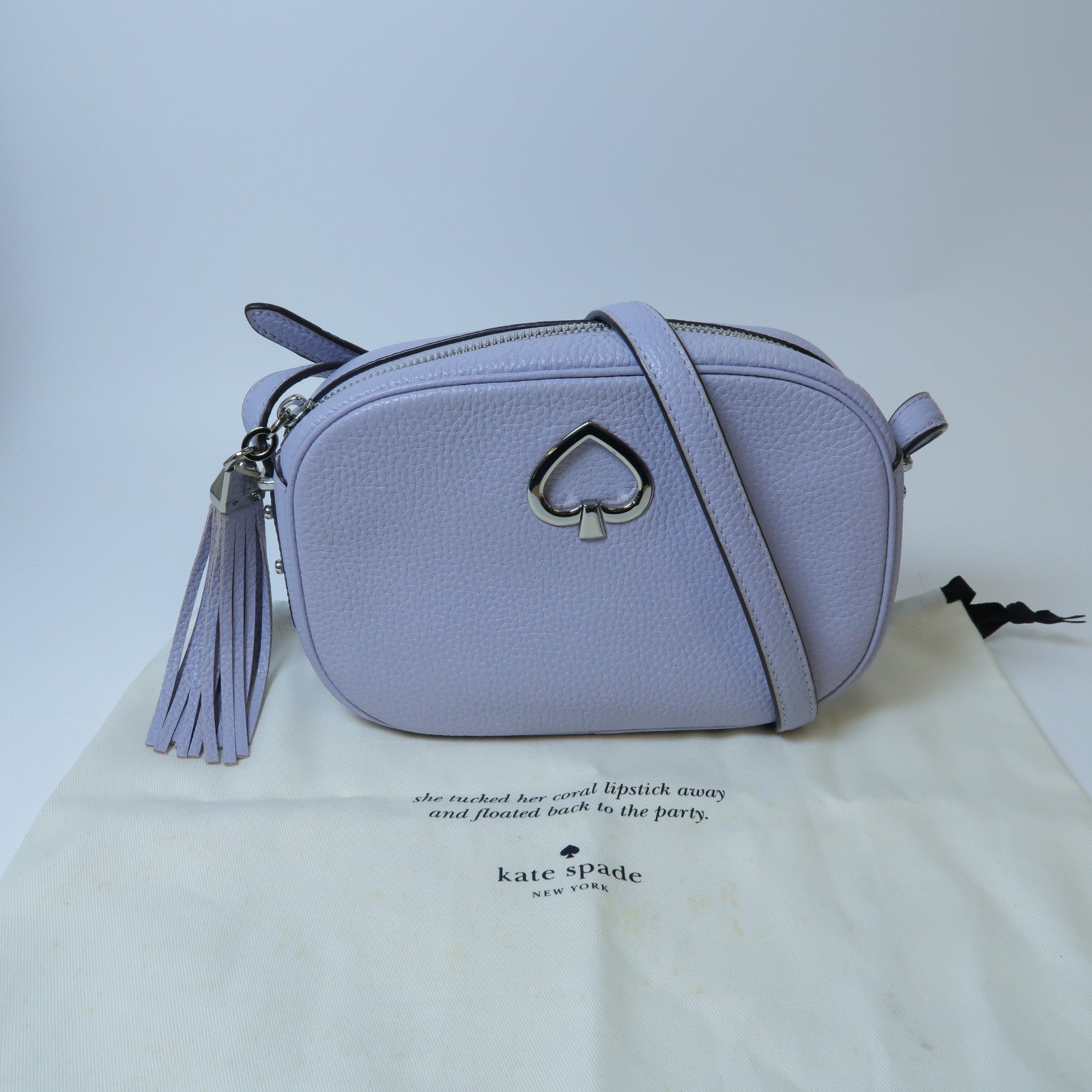 Kate Spade 【清倉大減價】牛皮皮革Kourtney Camera銀扣肩背袋紫色
