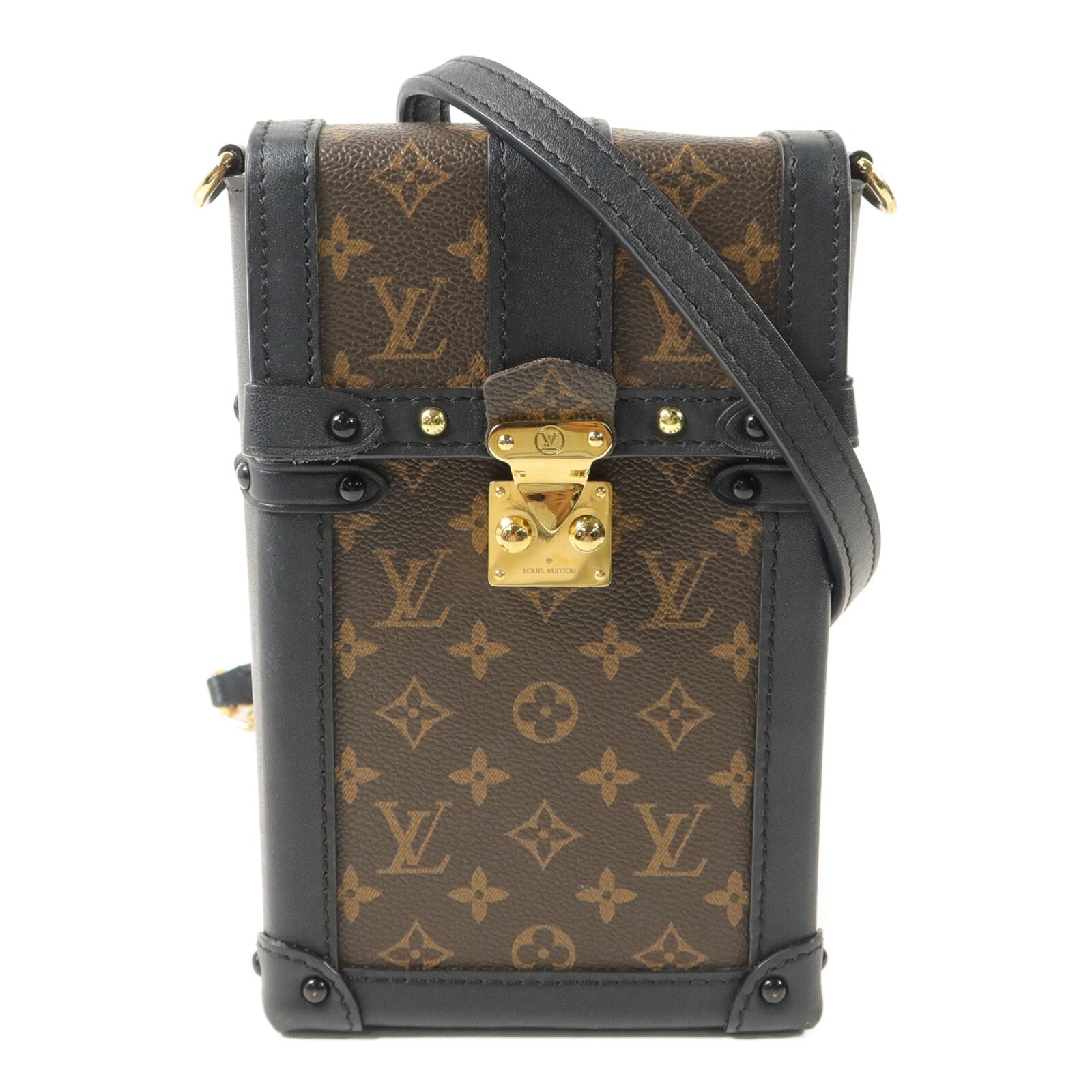 LOUIS VUITTON Monogram Vertical Trunk鏈帶肩背袋