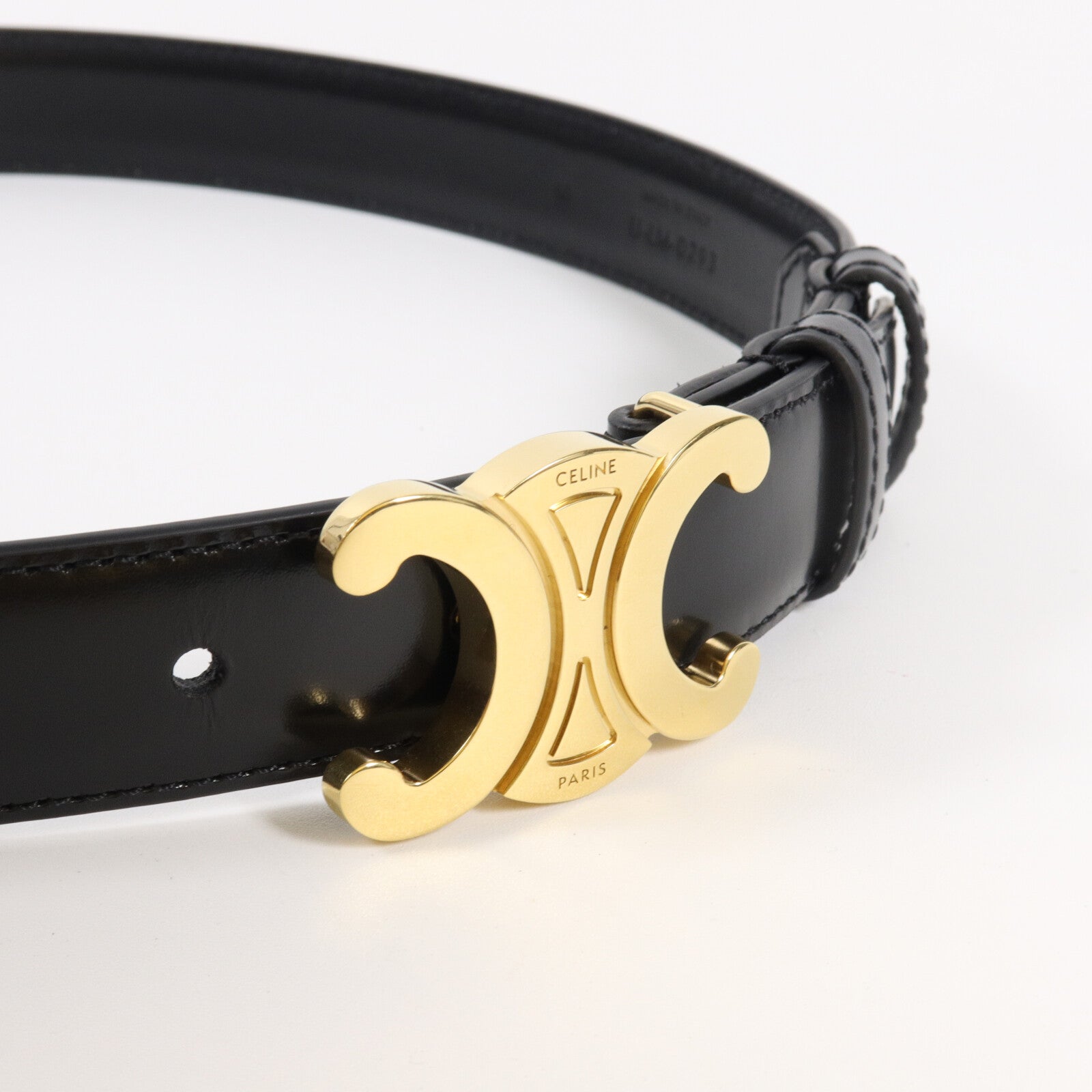 CELINE 牛皮皮革Triomphe Belt皮帶