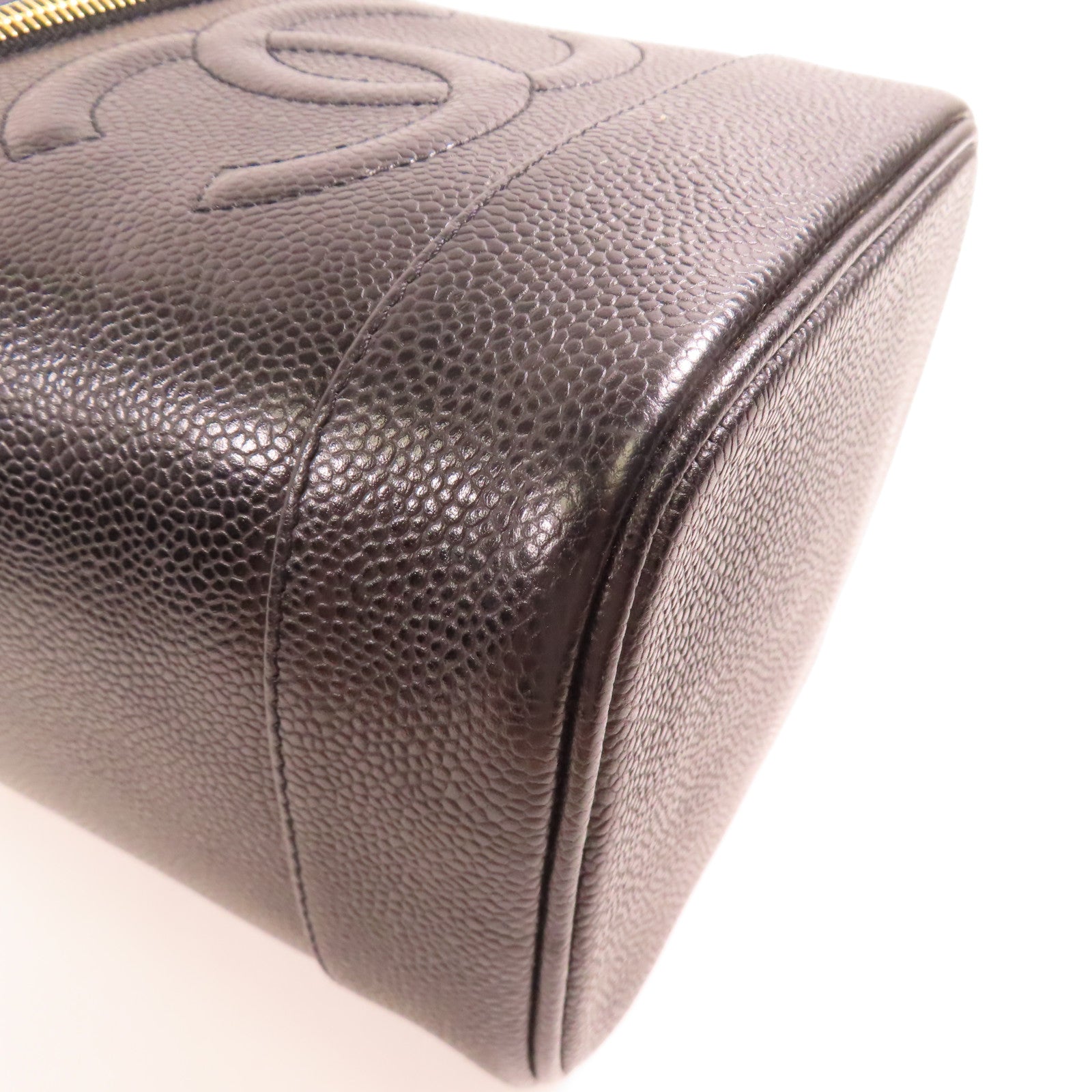 CHANEL 牛皮皮革Vanity金扣手挽袋