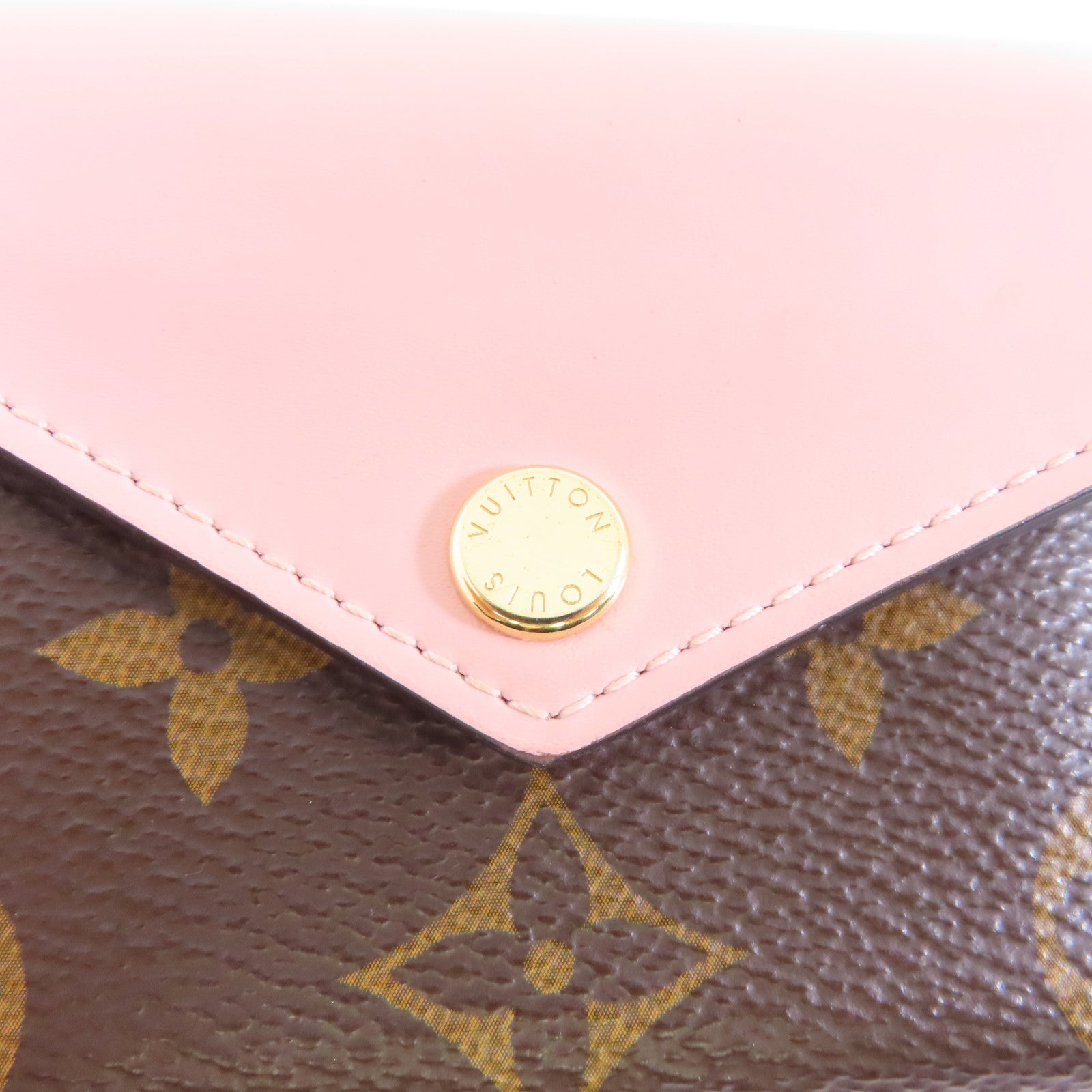 LOUIS VUITTON Monogram Zoe Wallet金扣錢包啡色/粉紅色