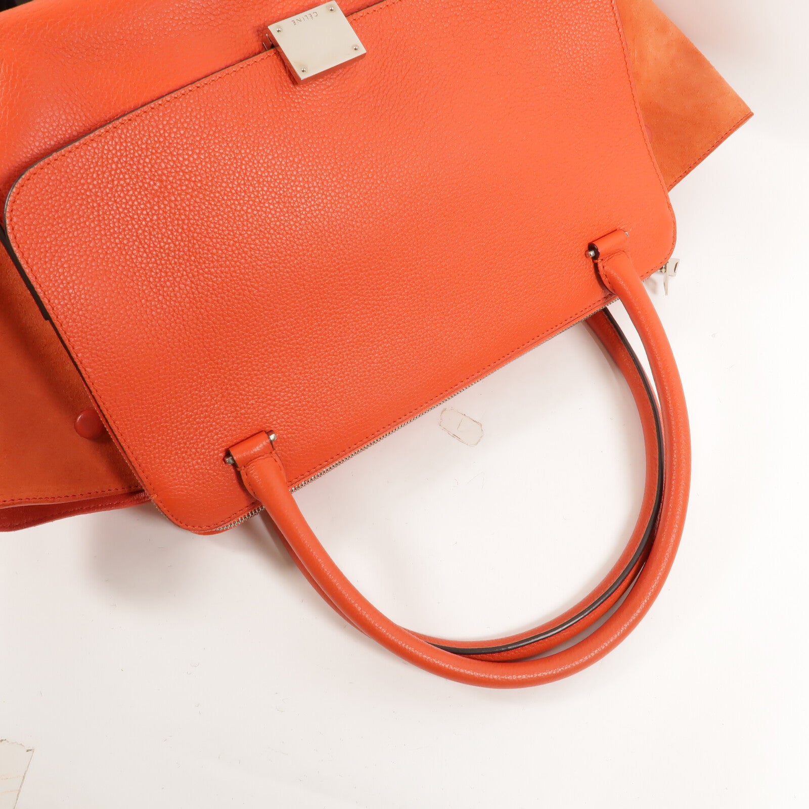 CELINE 牛皮皮革Trapeze Medium手挽袋