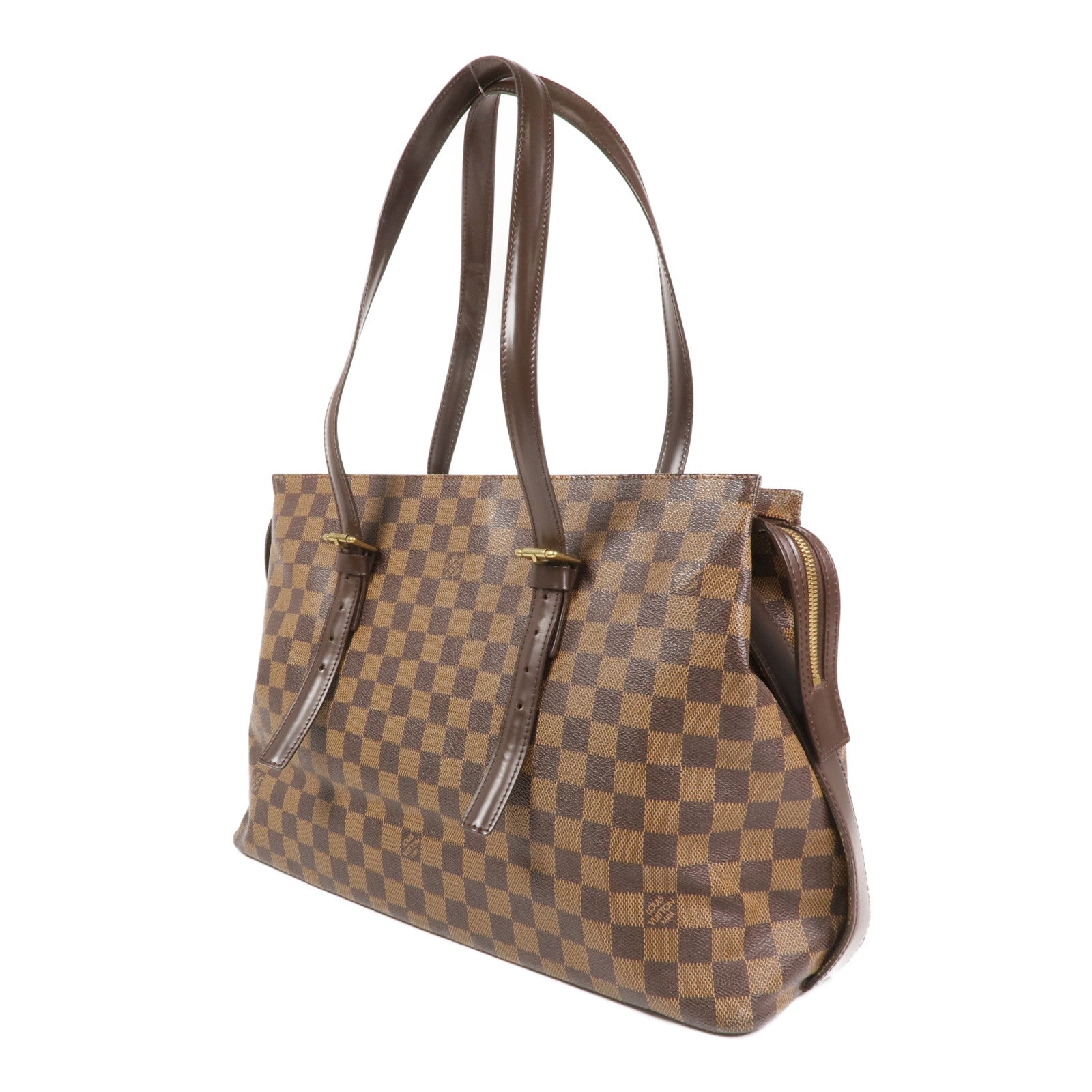 LOUIS VUITTON Damier Chelsea金扣手挽袋/肩背袋