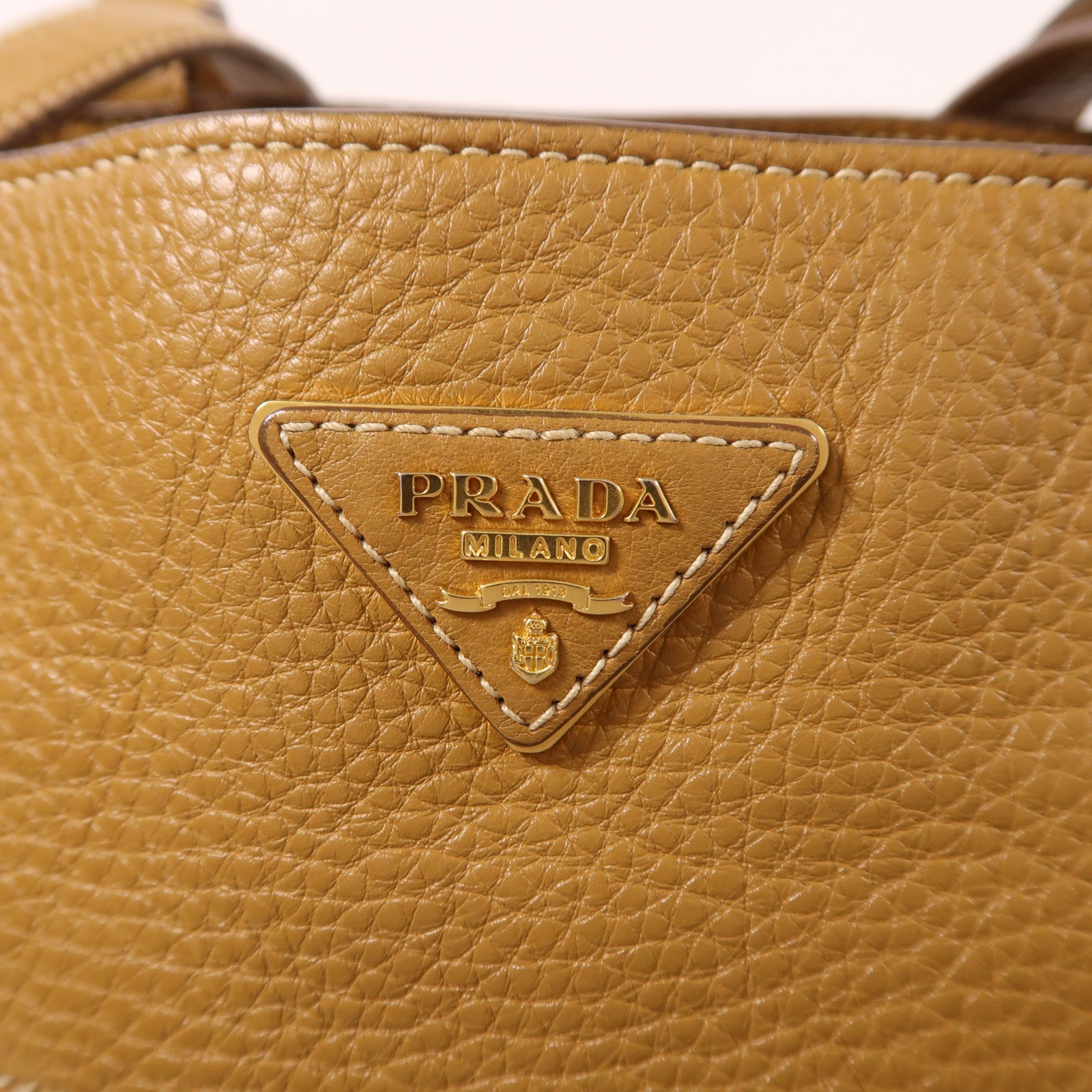 PRADA 【激減優惠】牛皮皮革Tote Bag金扣肩背袋