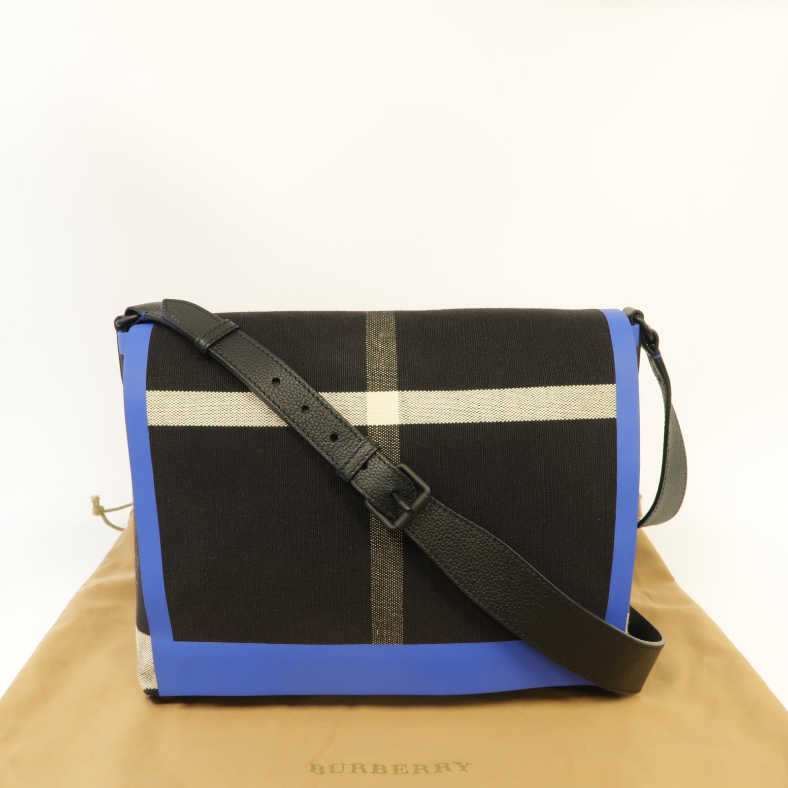 BURBERRY 【激減優惠】帆布Shoulder Bag肩背袋黒色/藍色