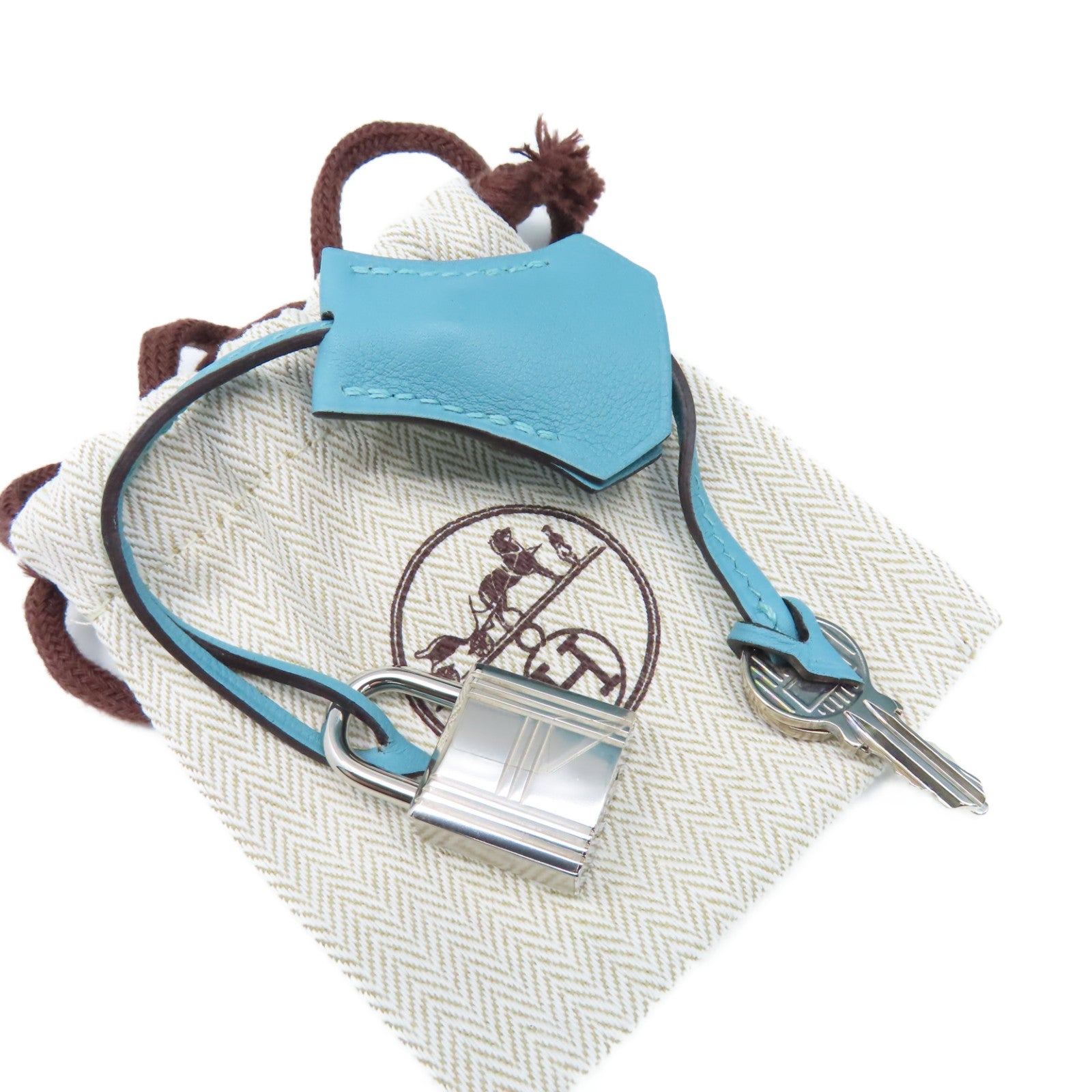 HERMES Swift皮革Bolide Secret Handbag銀扣手挽袋Blue Saint Cyr/聖西爾藍色