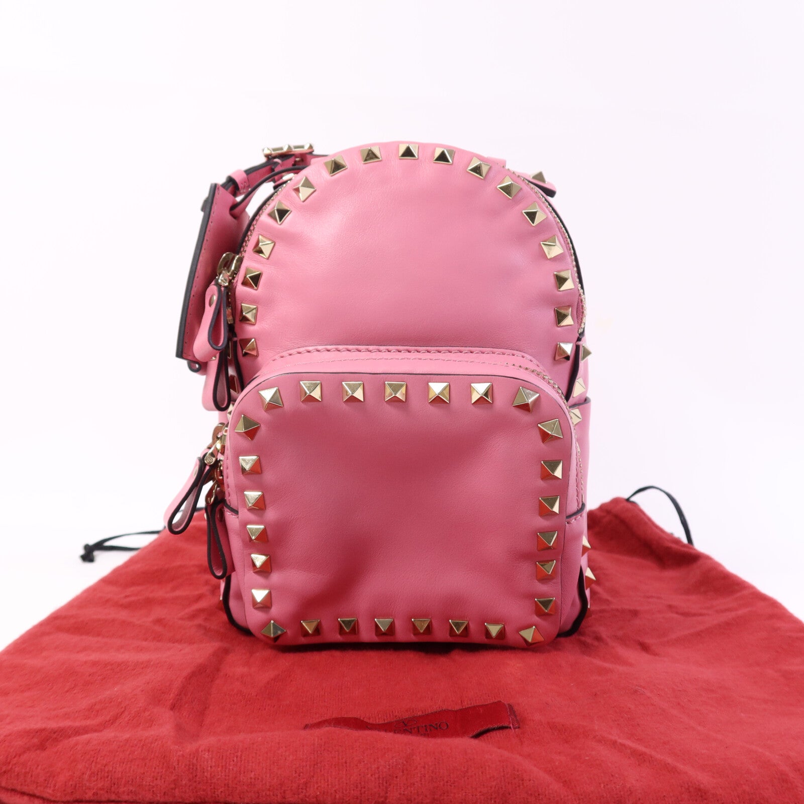 Valentino 牛皮皮革Rockstud Mini Backpack金扣背包
