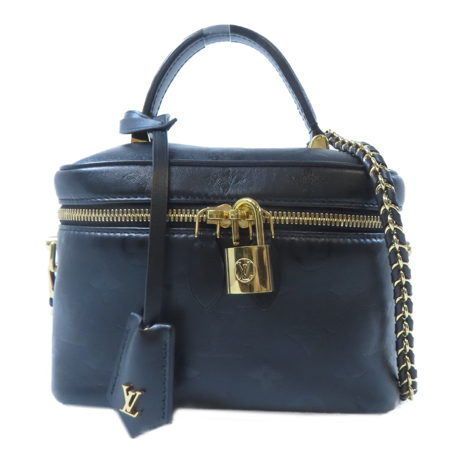 LOUIS VUITTON 【激減優惠】Monogram Ink Vanity PM金扣鏈帶手挽肩背兩用袋黑色