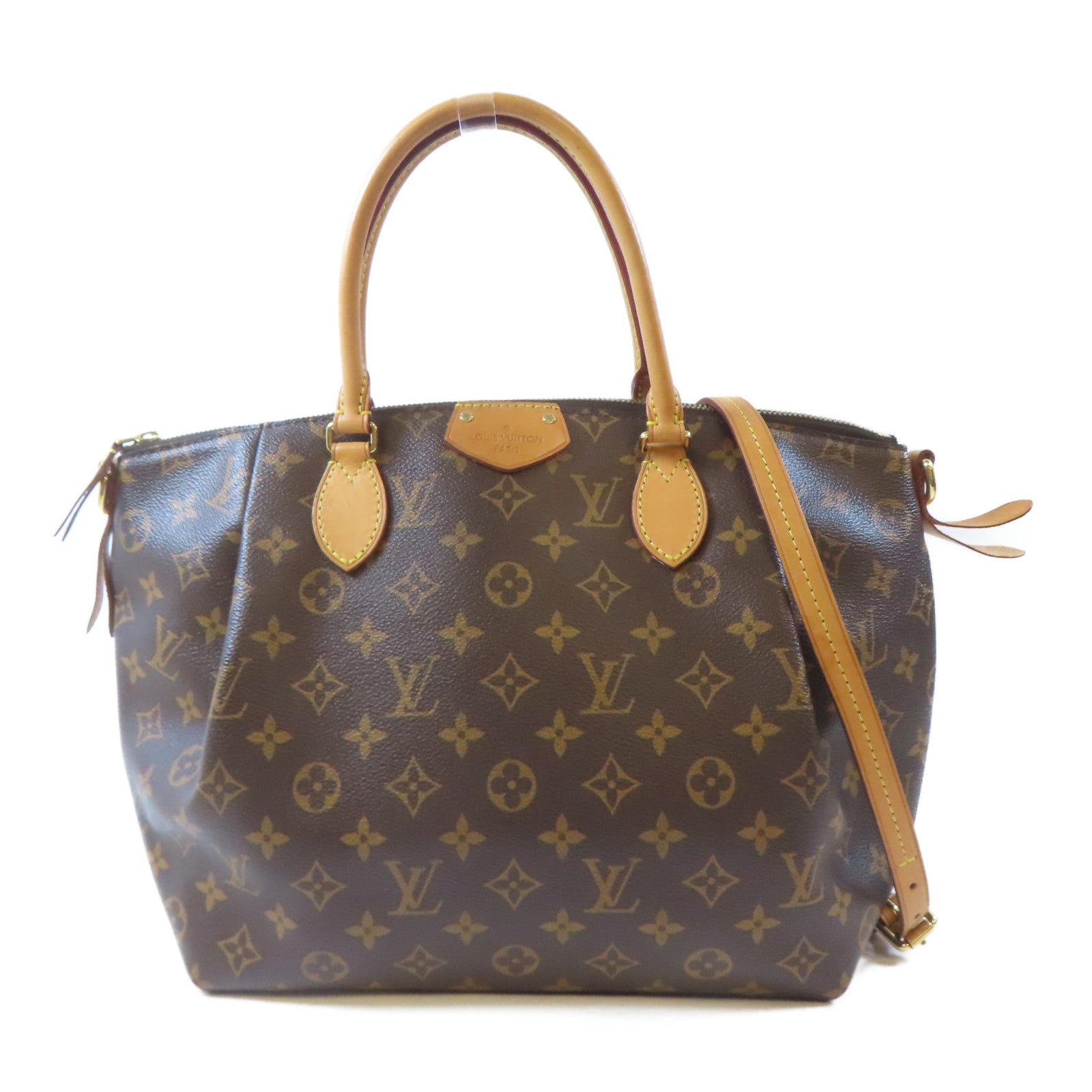 LOUIS VUITTON Monogram Turenne MM金扣手挽肩背兩用袋棕色