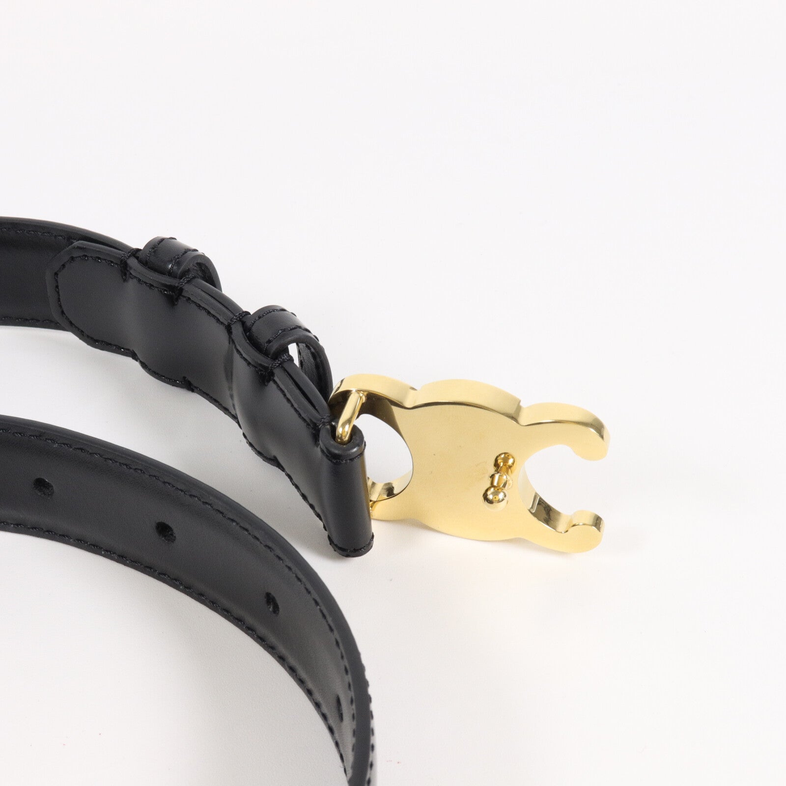 CELINE 牛皮皮革Triomphe Belt皮帶