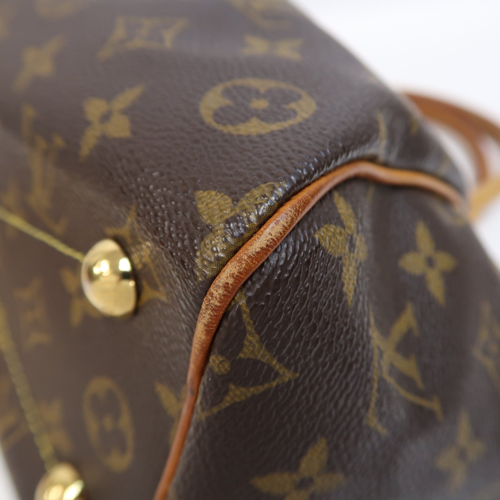 LOUIS VUITTON Monogram Tivoli PM金扣手挽袋啡色