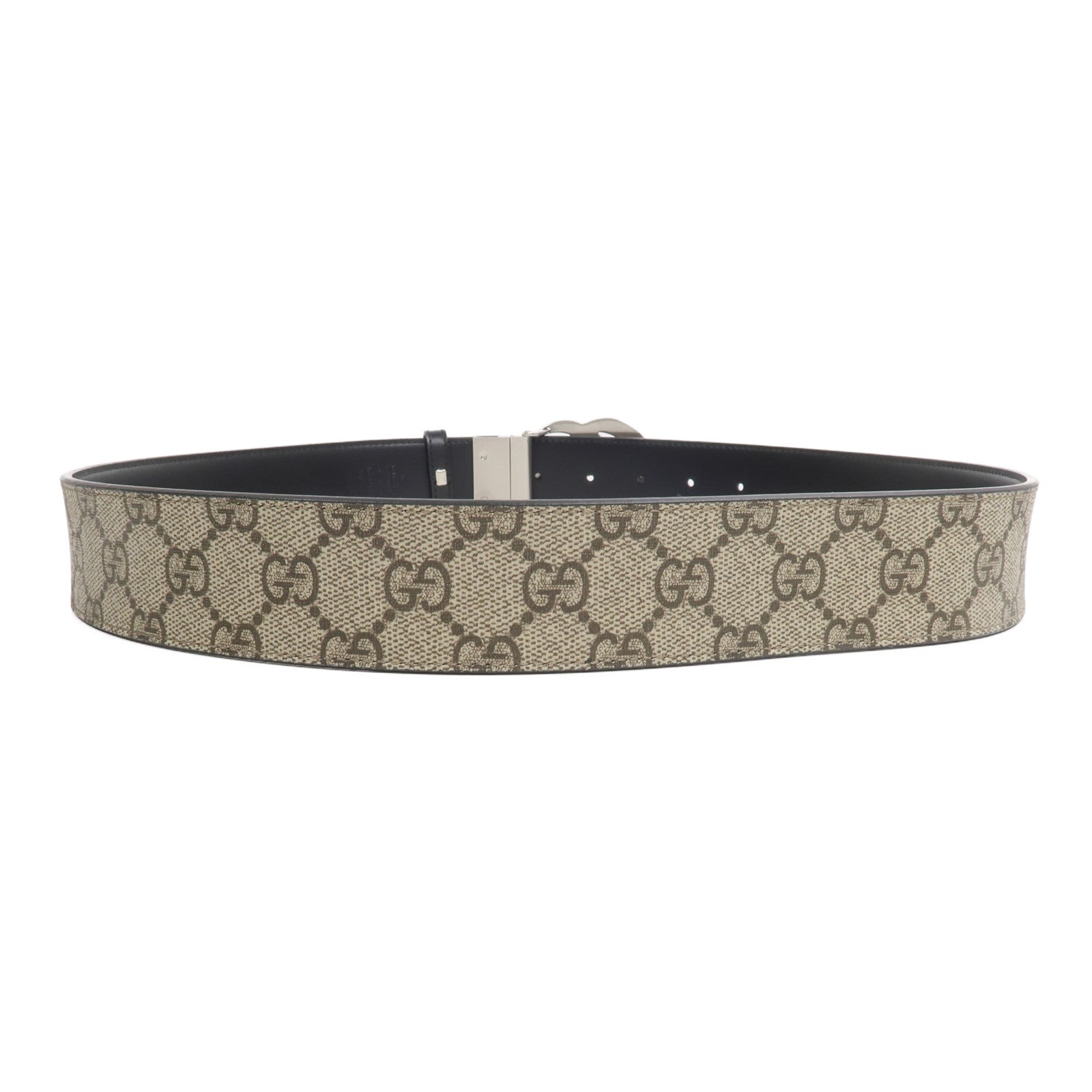 GUCCI 塗層帆布/牛皮皮革Reversible G Buckle Belt 90cm皮帶