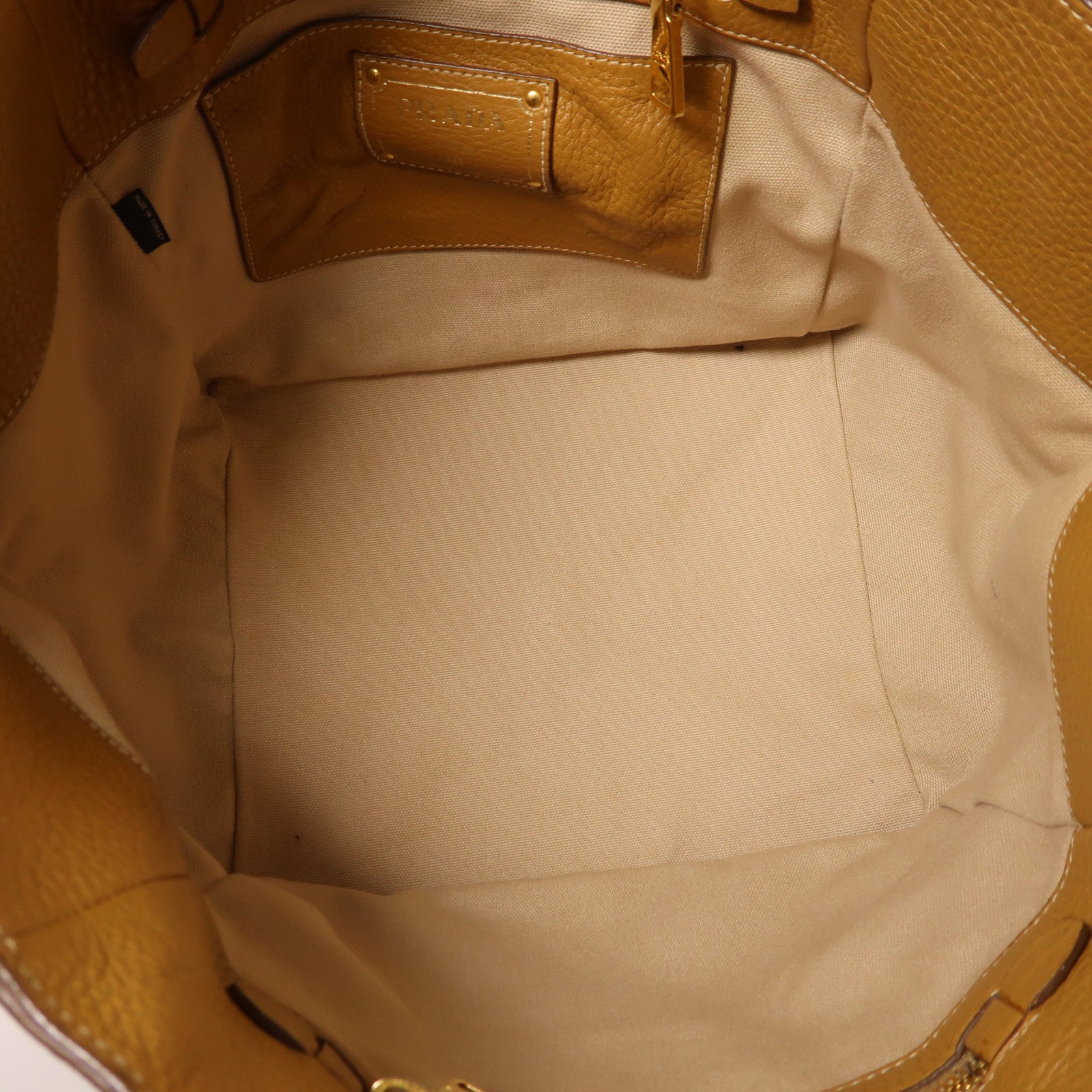 PRADA 牛皮皮革Tote Bag金扣肩背袋