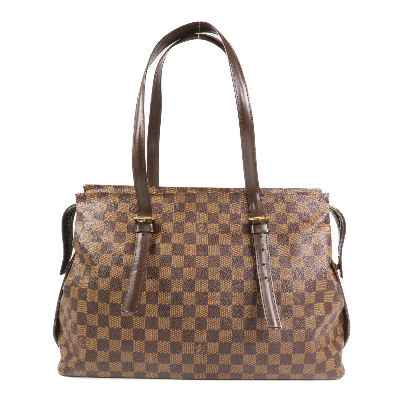 LOUIS VUITTON Damier Chelsea金扣手挽袋/肩背袋