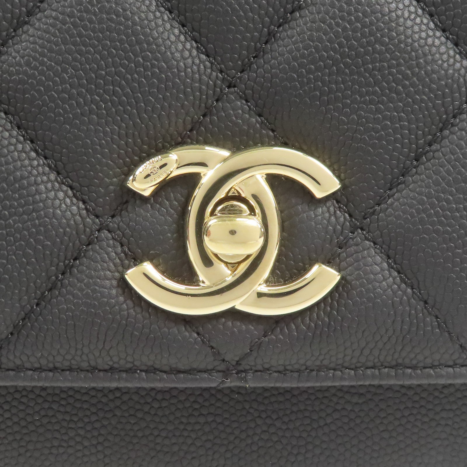 CHANEL 牛皮皮革Affinity Bag金扣手挽肩背兩用袋