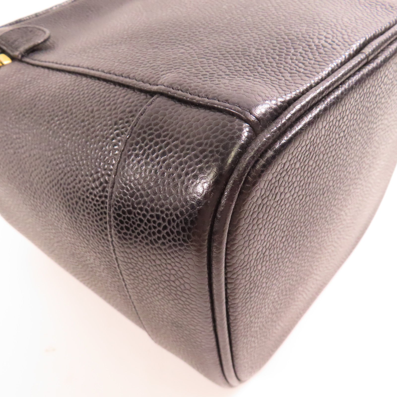 CHANEL 牛皮皮革Vanity金扣手挽袋