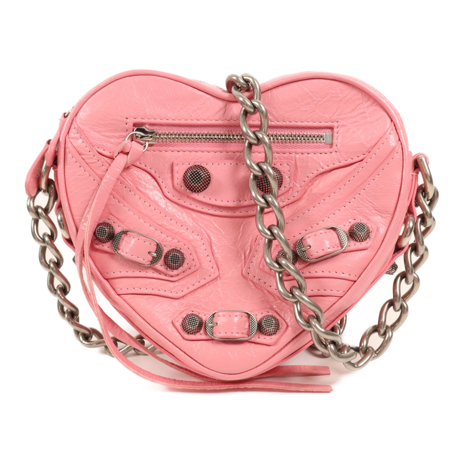 BALENCIAGA 牛皮皮革Chain Shoulder銀扣鏈帶肩背袋