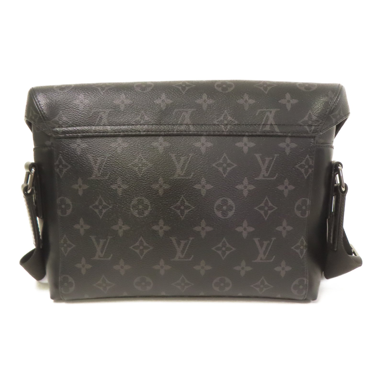 LOUIS VUITTON Monogram Eclipse Messenger PM Voyager銀扣肩背袋黑色