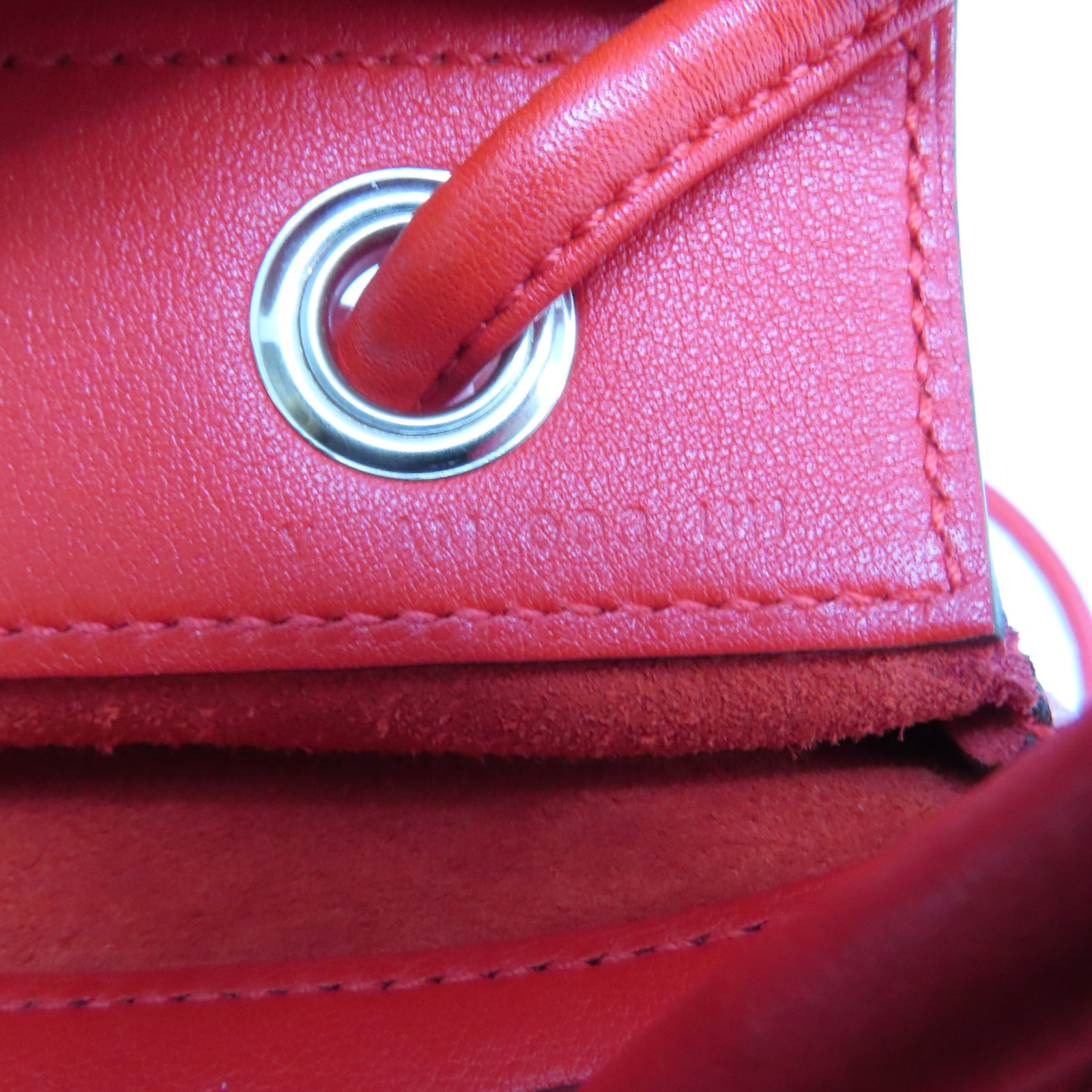 HERMES Veau Swift皮革Aline Mini銀扣肩背袋Rouge De Coeur/紅色