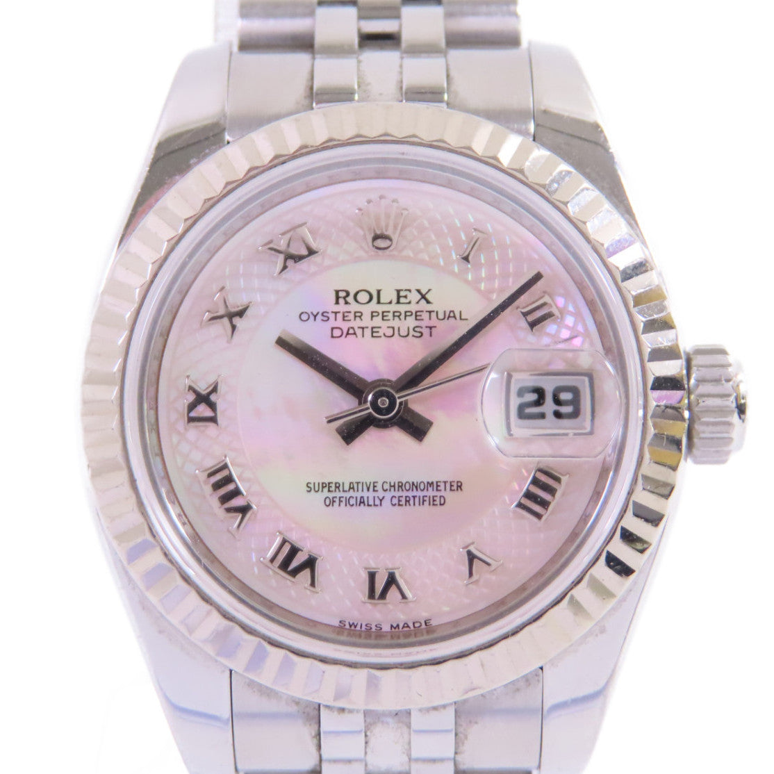 ROLEX Lady Datejust 26mm Watch不鏽鋼自動機芯手錶貝殼粉紅色