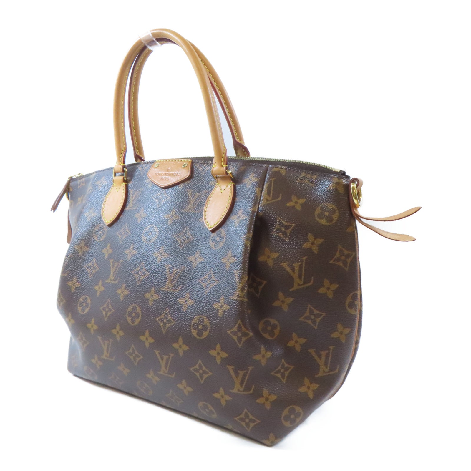 LOUIS VUITTON Monogram Turenne MM金扣手挽肩背兩用袋棕色