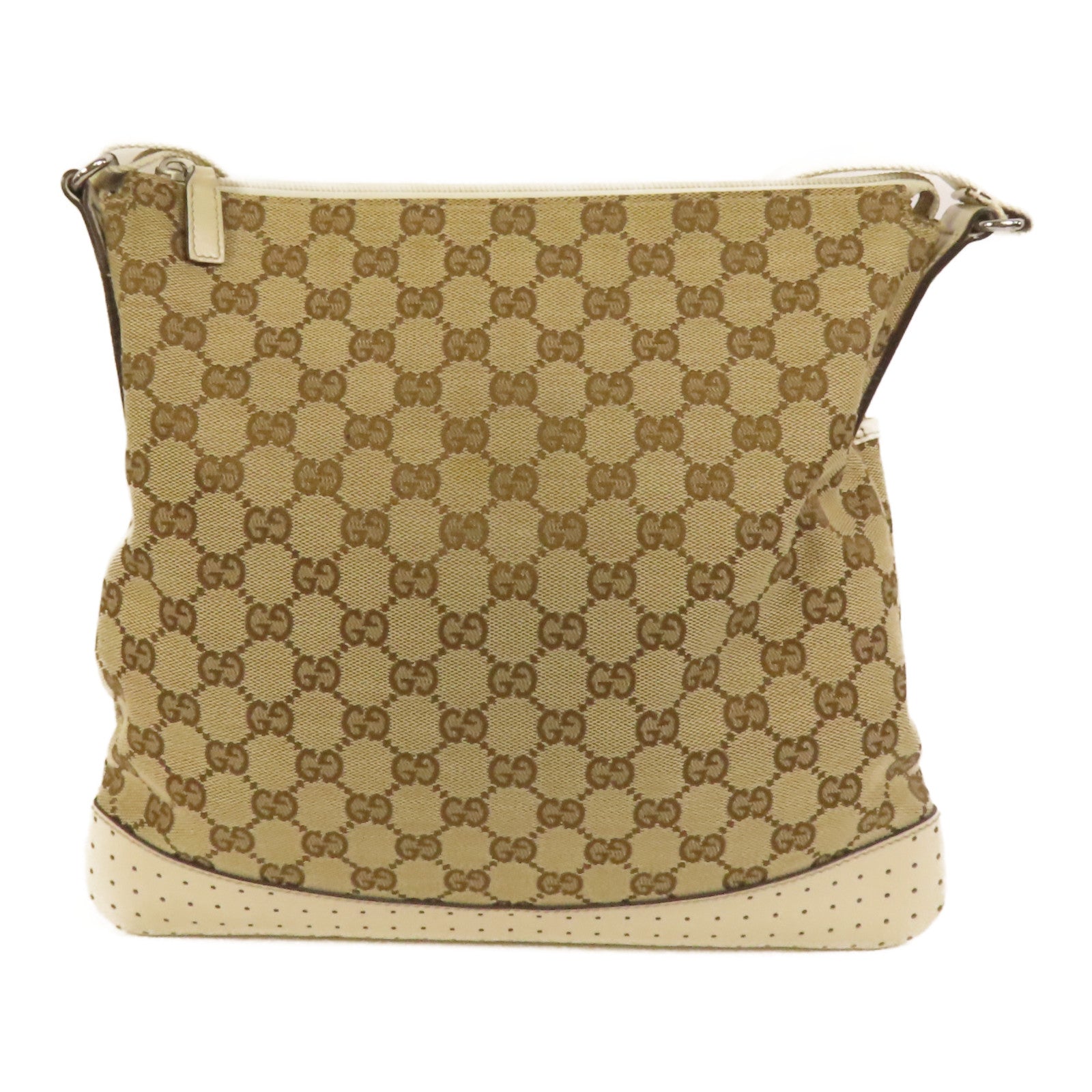 GUCCI 帆布Shoulder Bag銀扣肩背袋