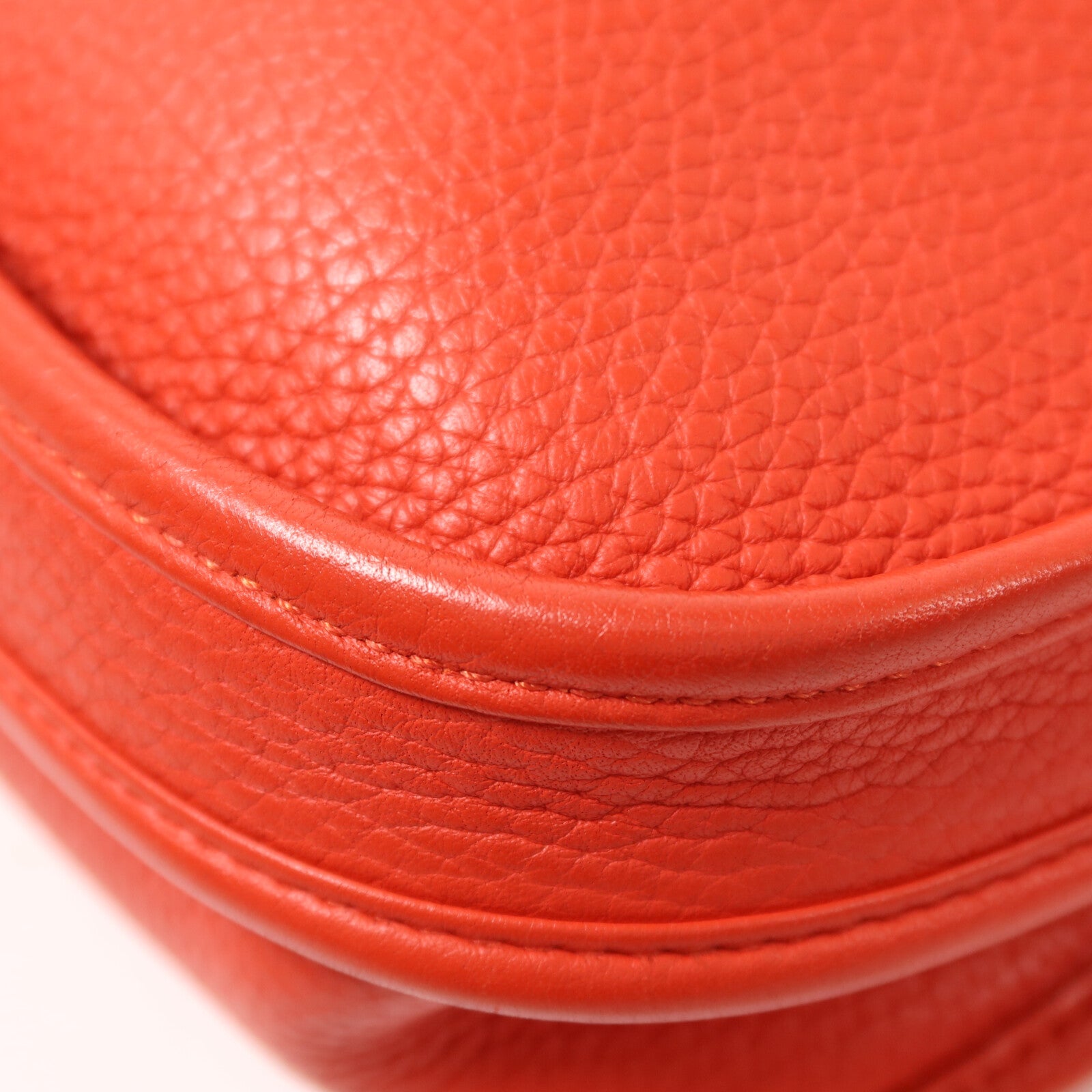 HERMES Clemence皮革Evelyne PM肩背袋Rouge Tomate