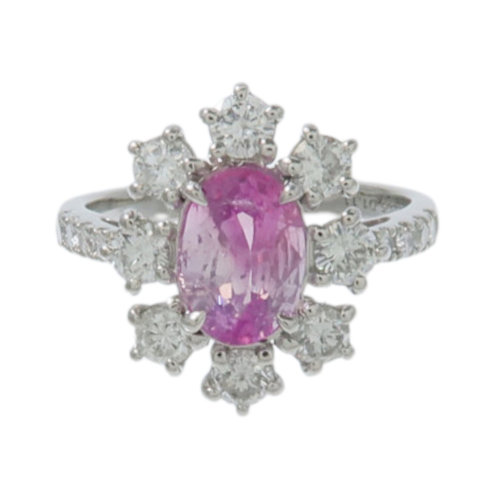 JEWELRY PT900鉑金Pink Sapphire Diamond Ring粉紅藍寶石/鑽石戒指