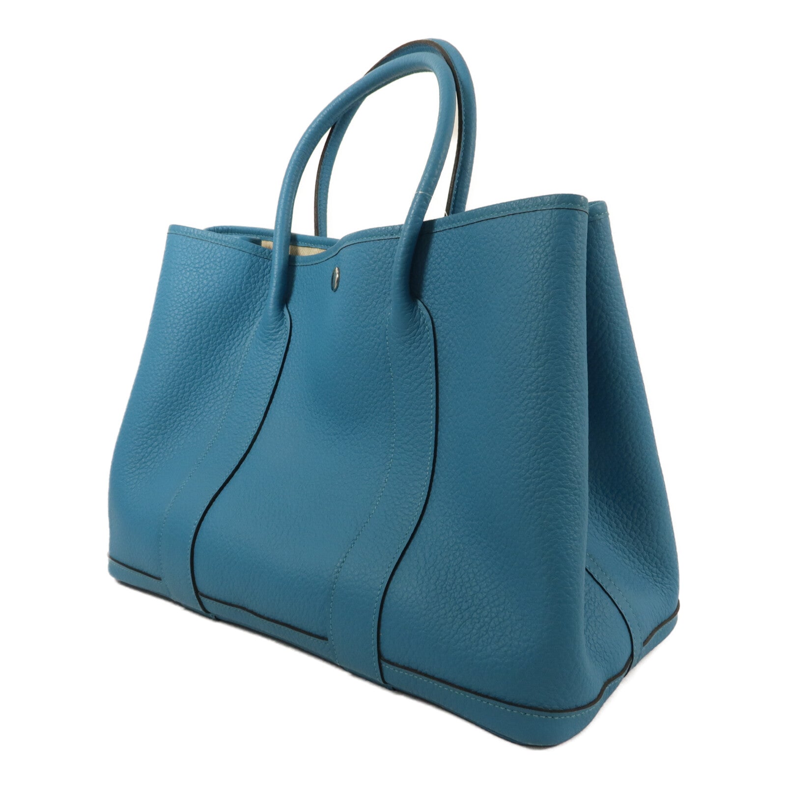 HERMES Negonda皮革Garden Party TPM手挽袋Turquoise