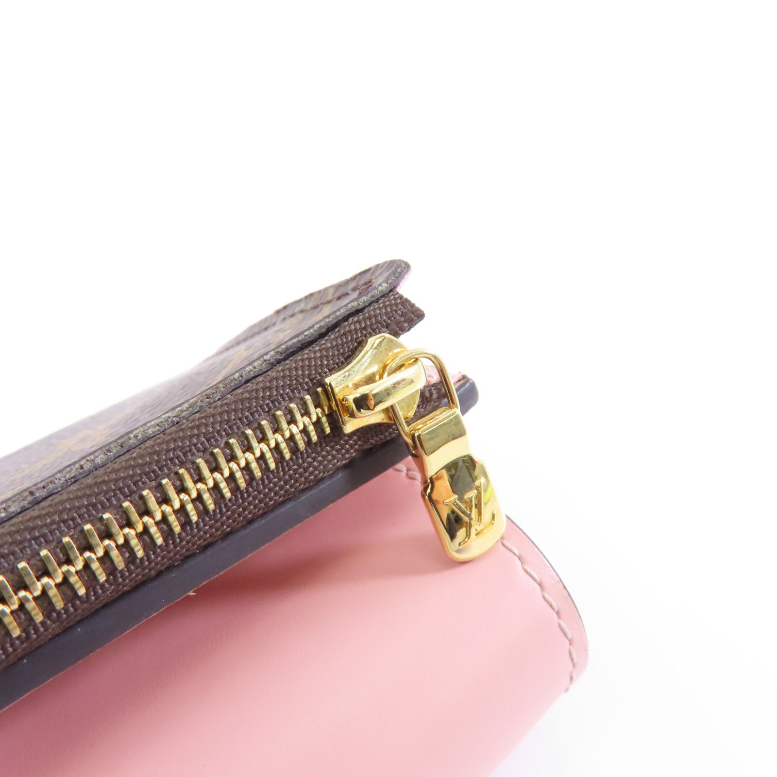 LOUIS VUITTON Monogram Zoe Wallet金扣錢包啡色/粉紅色