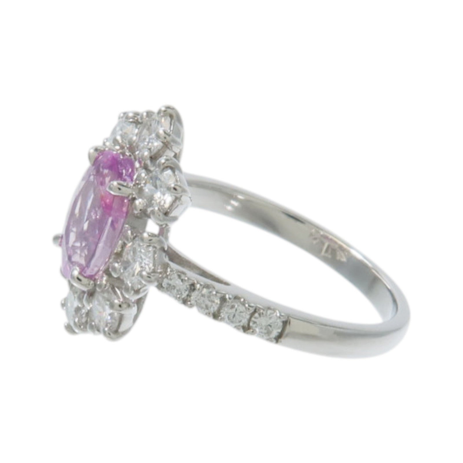 JEWELRY PT900鉑金Pink Sapphire Diamond Ring粉紅藍寶石/鑽石戒指