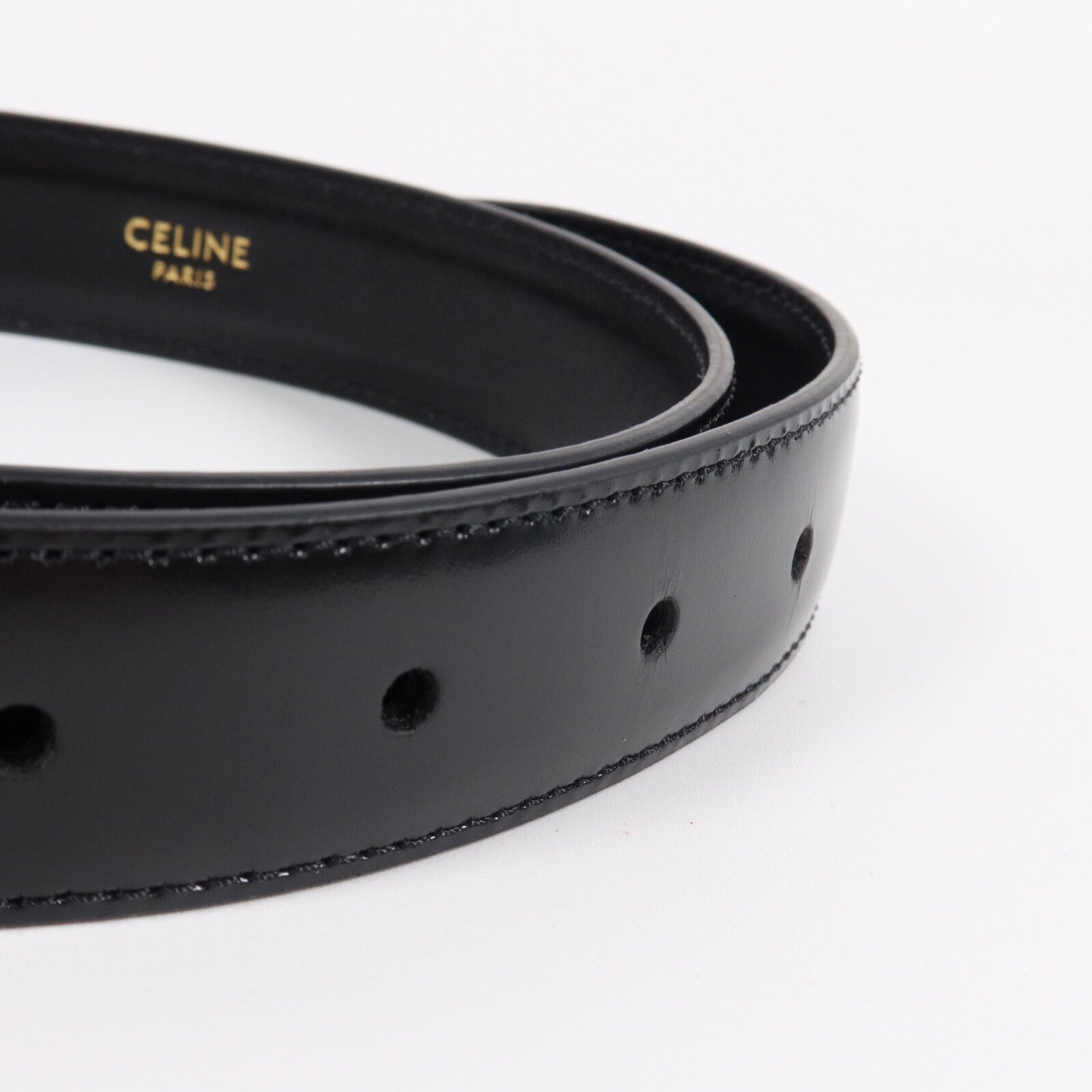 CELINE 牛皮皮革Triomphe Belt皮帶