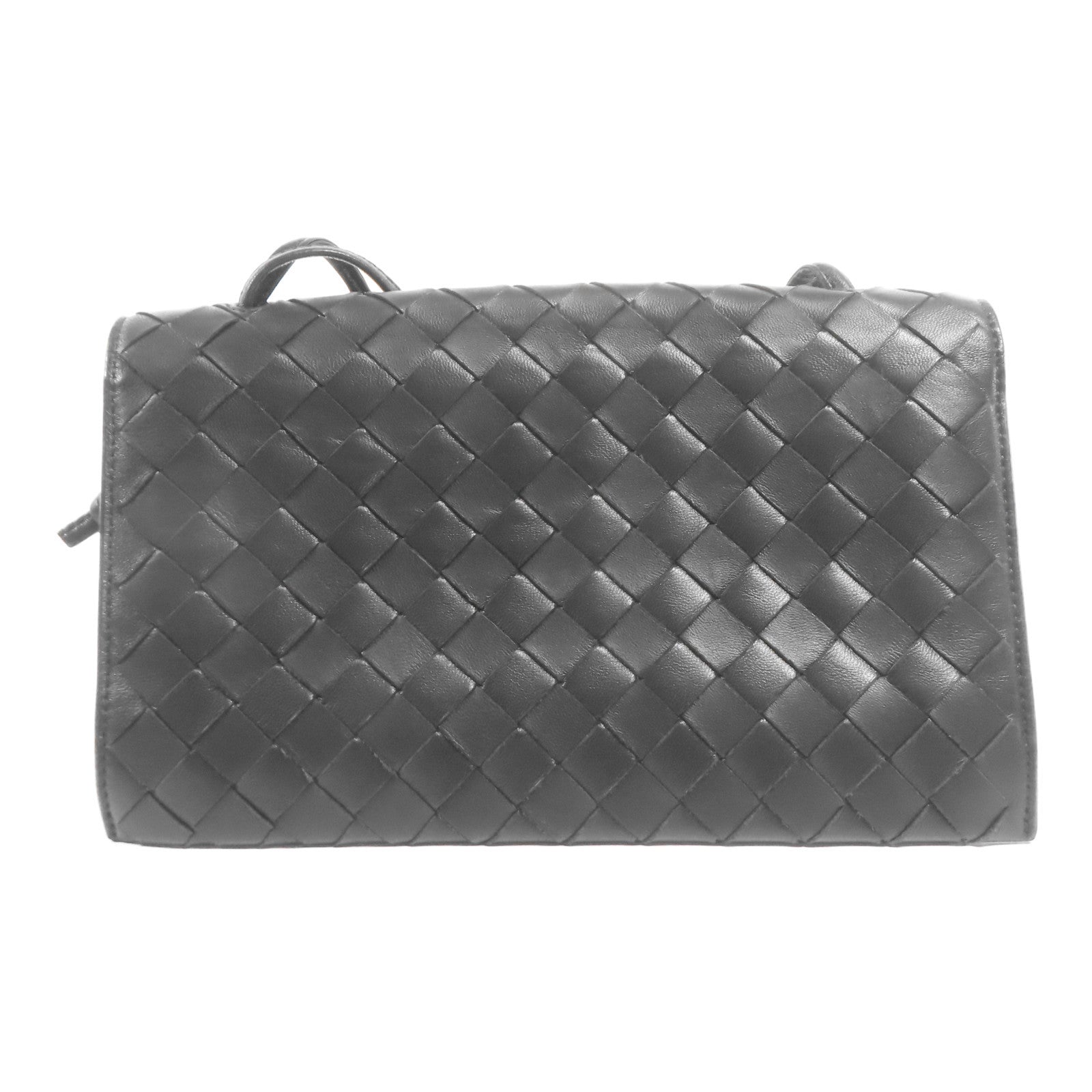 BOTTEGA VENETA 【激減優惠】羊皮皮革Intrecciato Flap金扣肩背袋