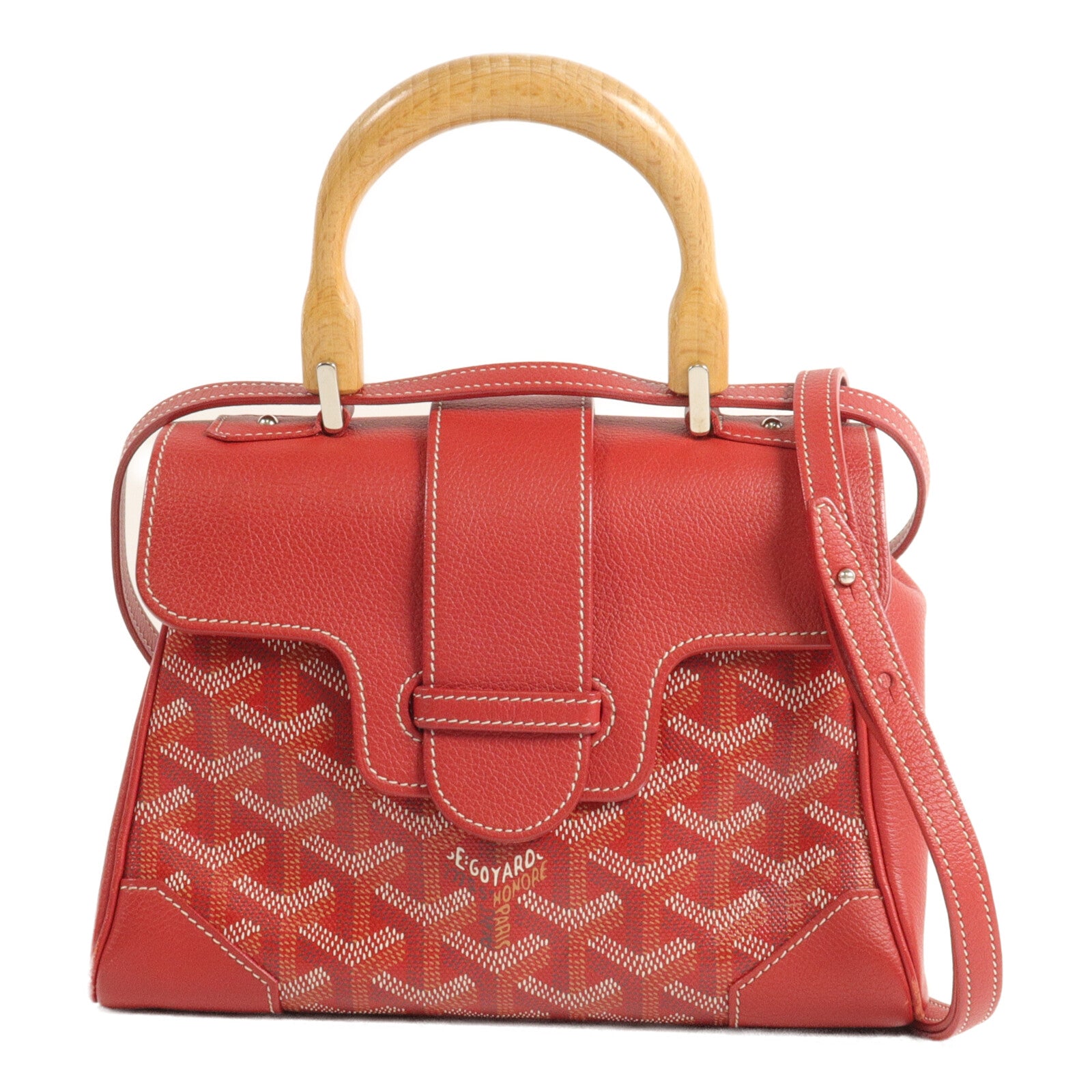 GOYARD 塗層帆布/牛皮皮革Saigon PM手挽肩背兩用袋