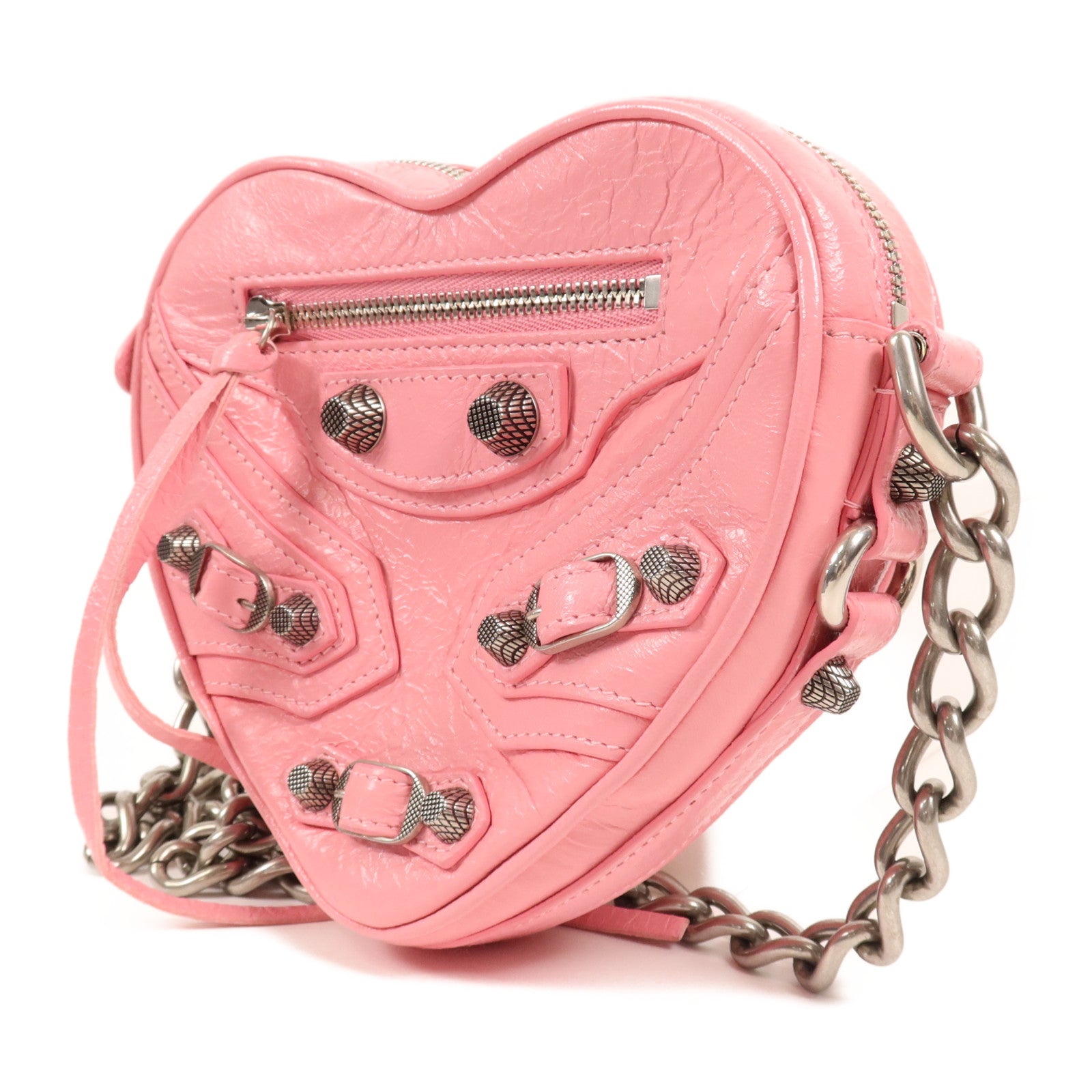 BALENCIAGA 【激減優惠】牛皮皮革Chain Shoulder銀扣鏈帶肩背袋