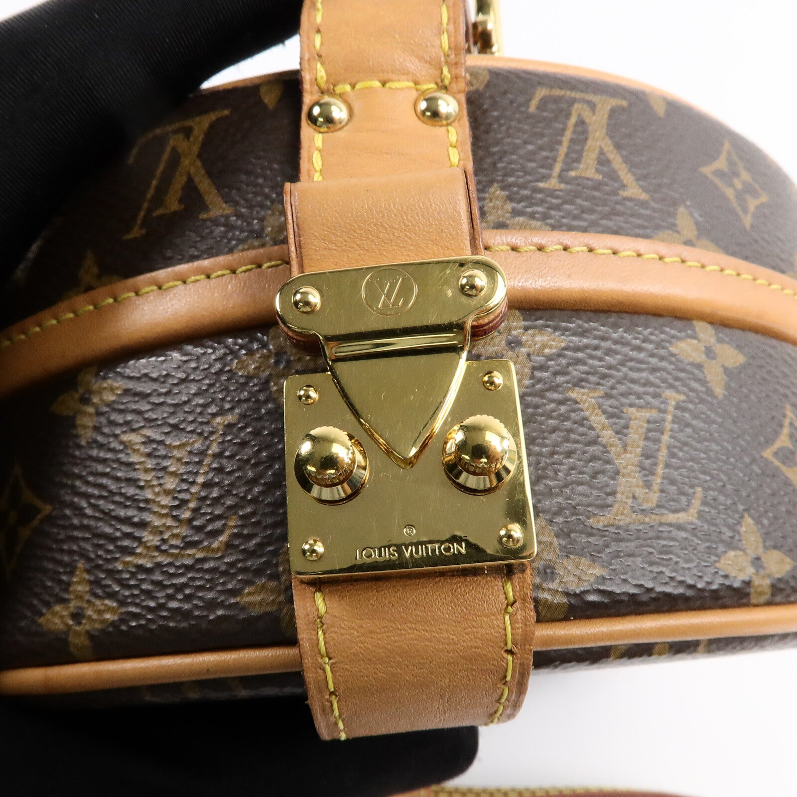 LOUIS VUITTON Monogram Petite Boite Chapeau金扣手挽肩背兩用袋