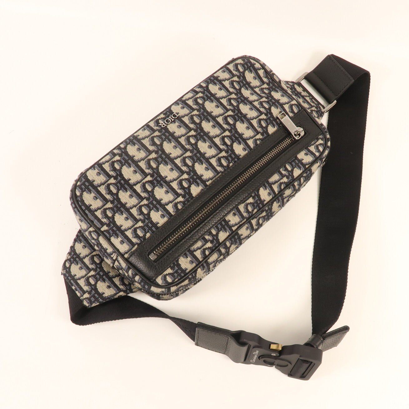 Dior 帆布Belt Bag銀扣腰包