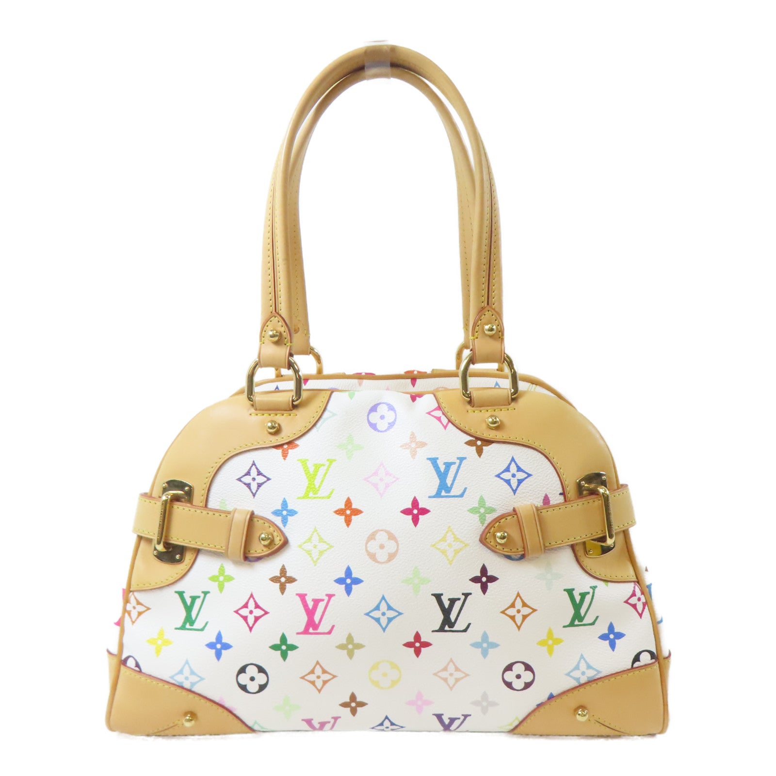 LOUIS VUITTON Monogram Multicolore Claudia金扣肩背袋白色/彩色