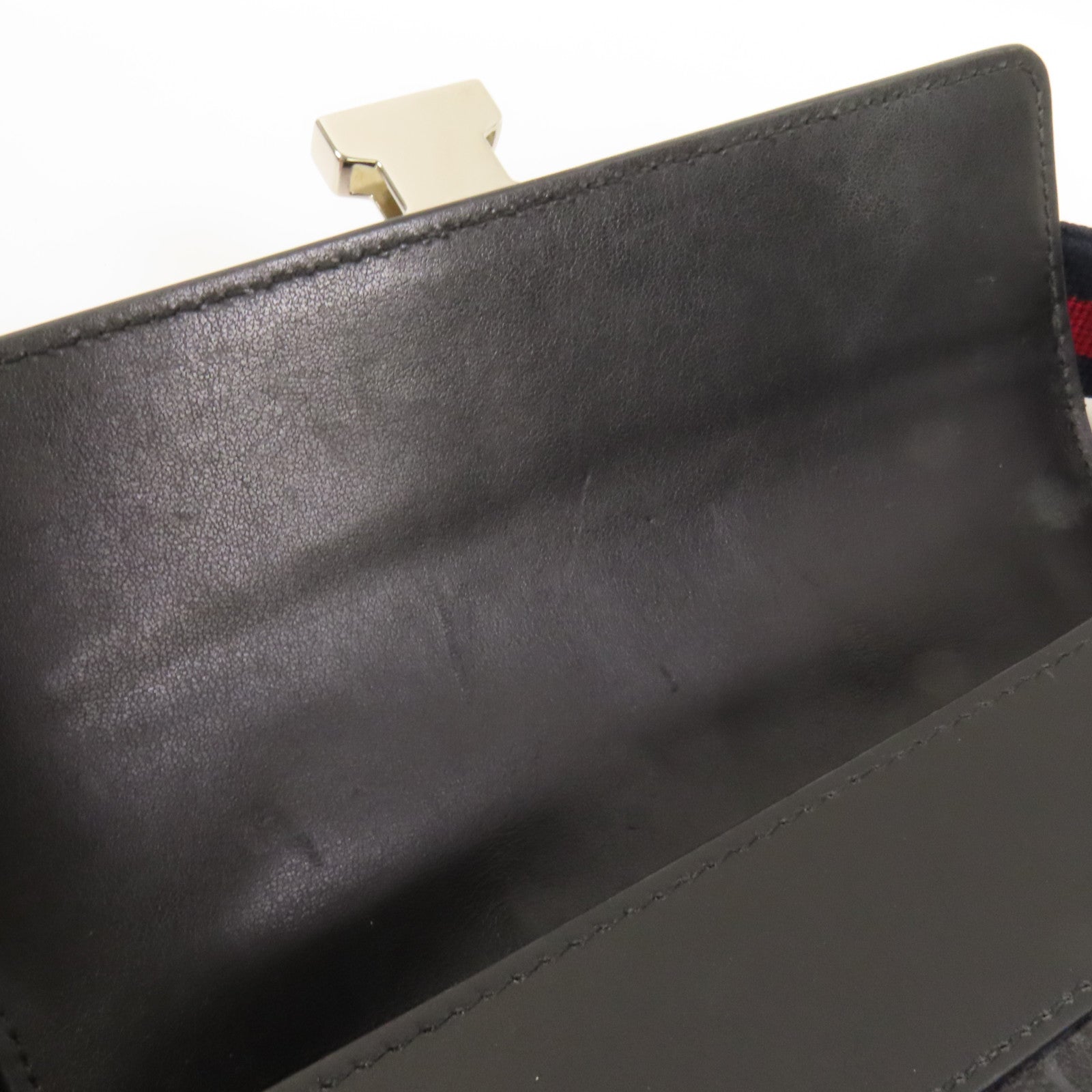 GUCCI 塗層帆布Shoulder Bag銀扣肩背袋