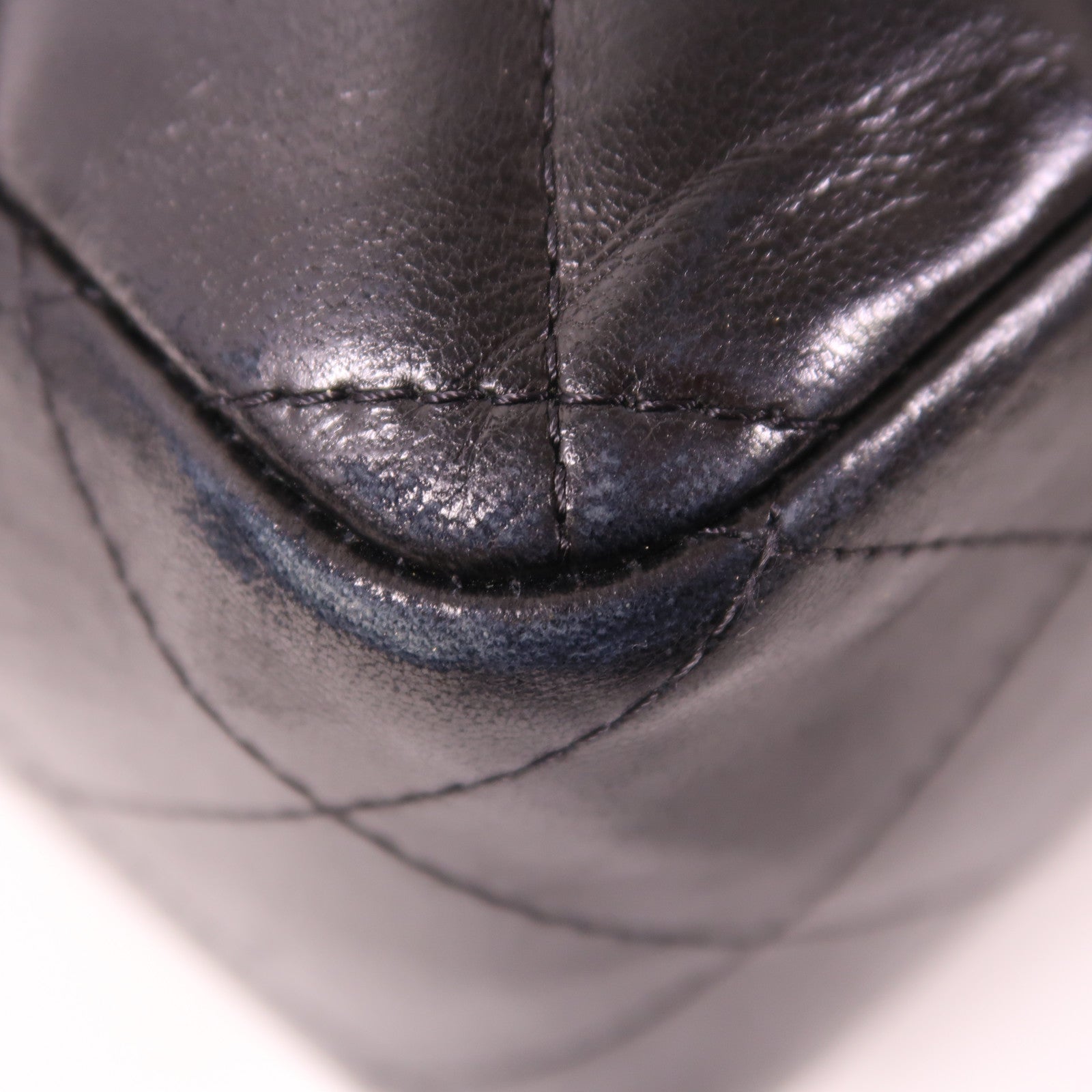 CHANEL 牛皮皮革Large Classic銀扣鏈帶肩背袋