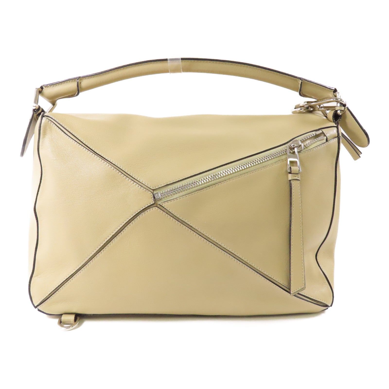 LOEWE 牛皮皮革Puzzle Large銀扣手挽肩背兩用袋