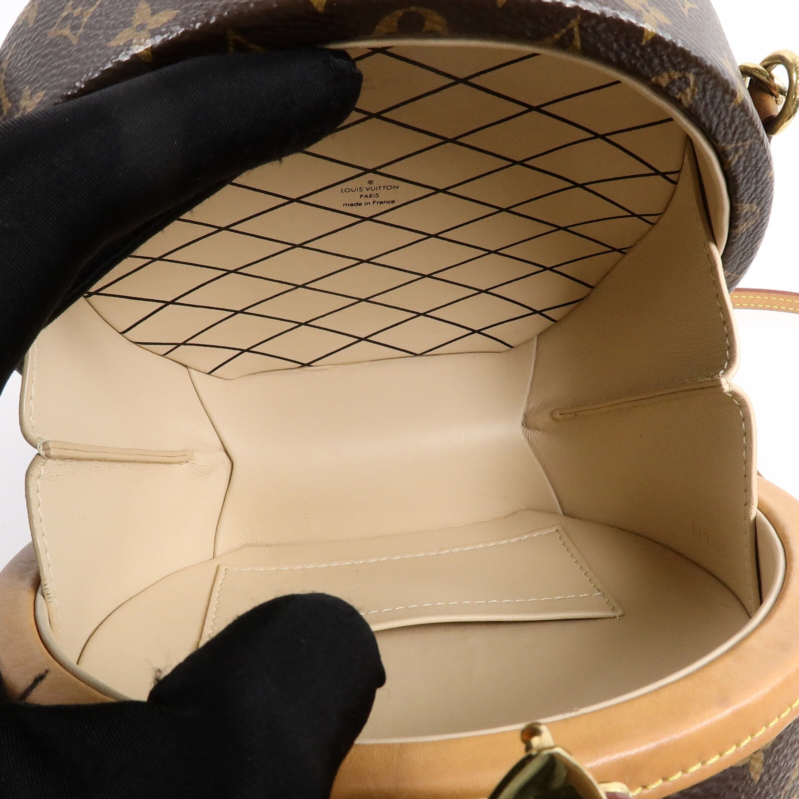 LOUIS VUITTON Monogram Petite Boite Chapeau金扣手挽肩背兩用袋
