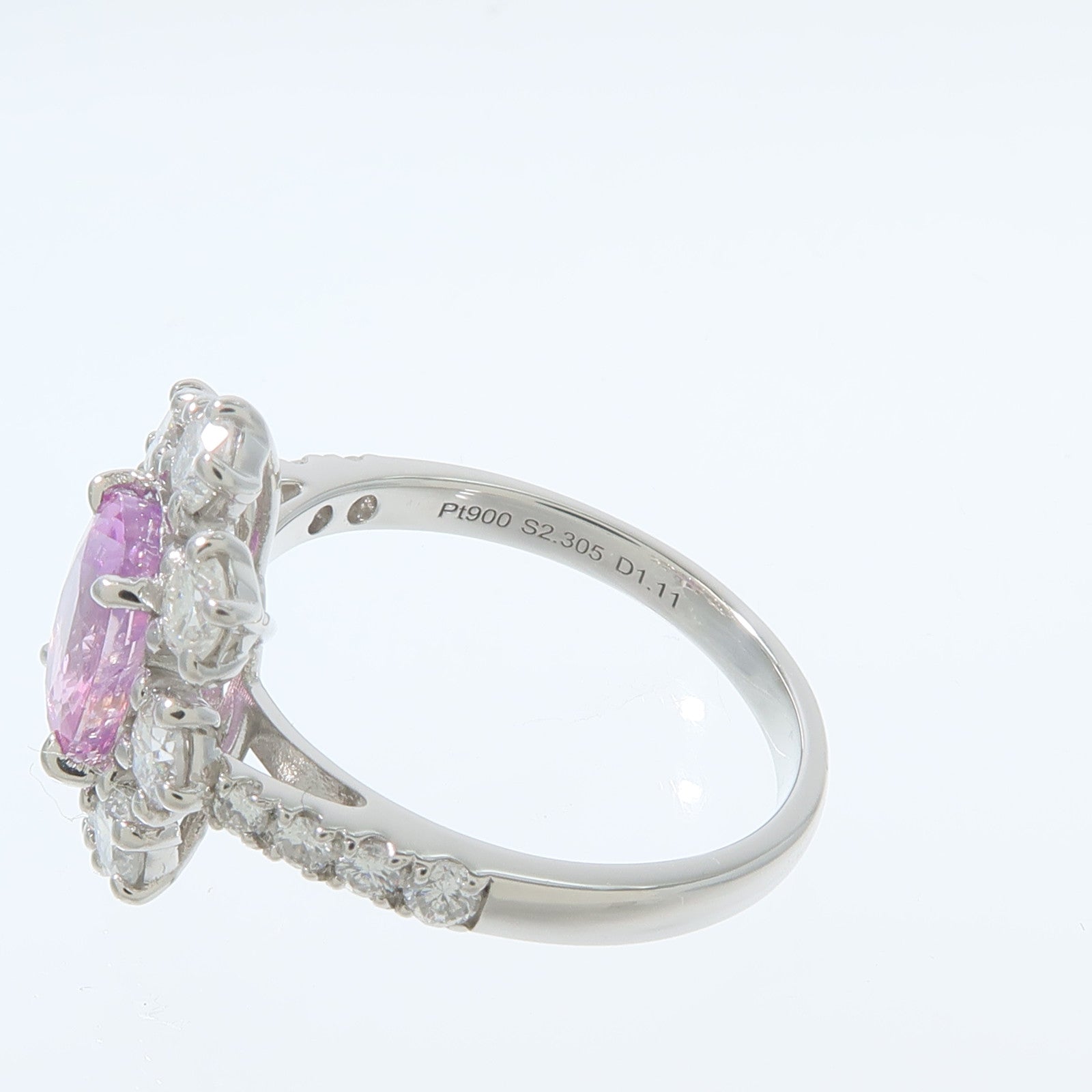 JEWELRY PT900鉑金Pink Sapphire Diamond Ring粉紅藍寶石/鑽石戒指