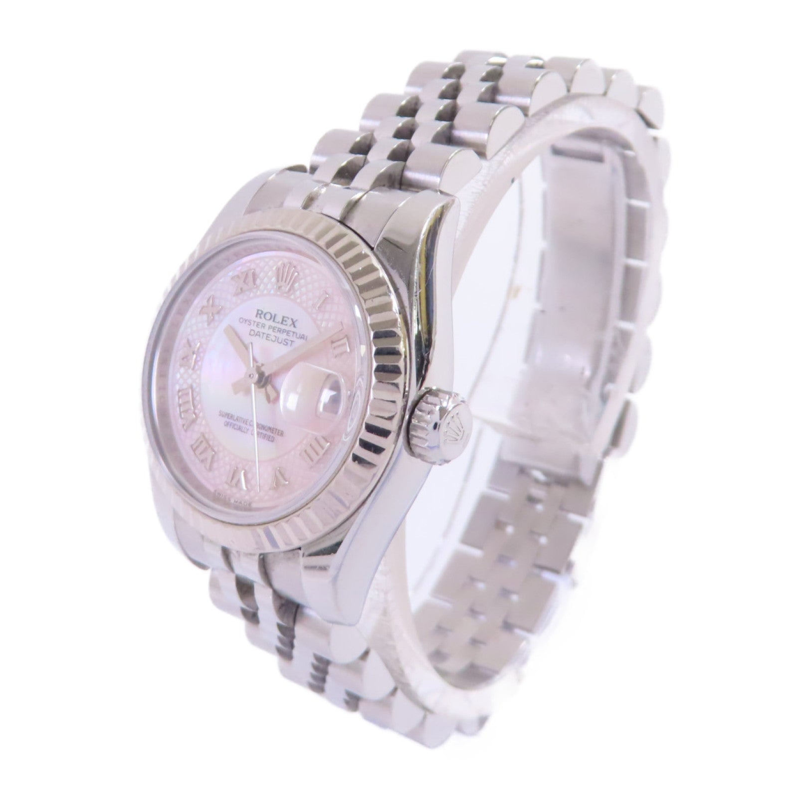 ROLEX Lady Datejust 26mm Watch不鏽鋼自動機芯手錶貝殼粉紅色