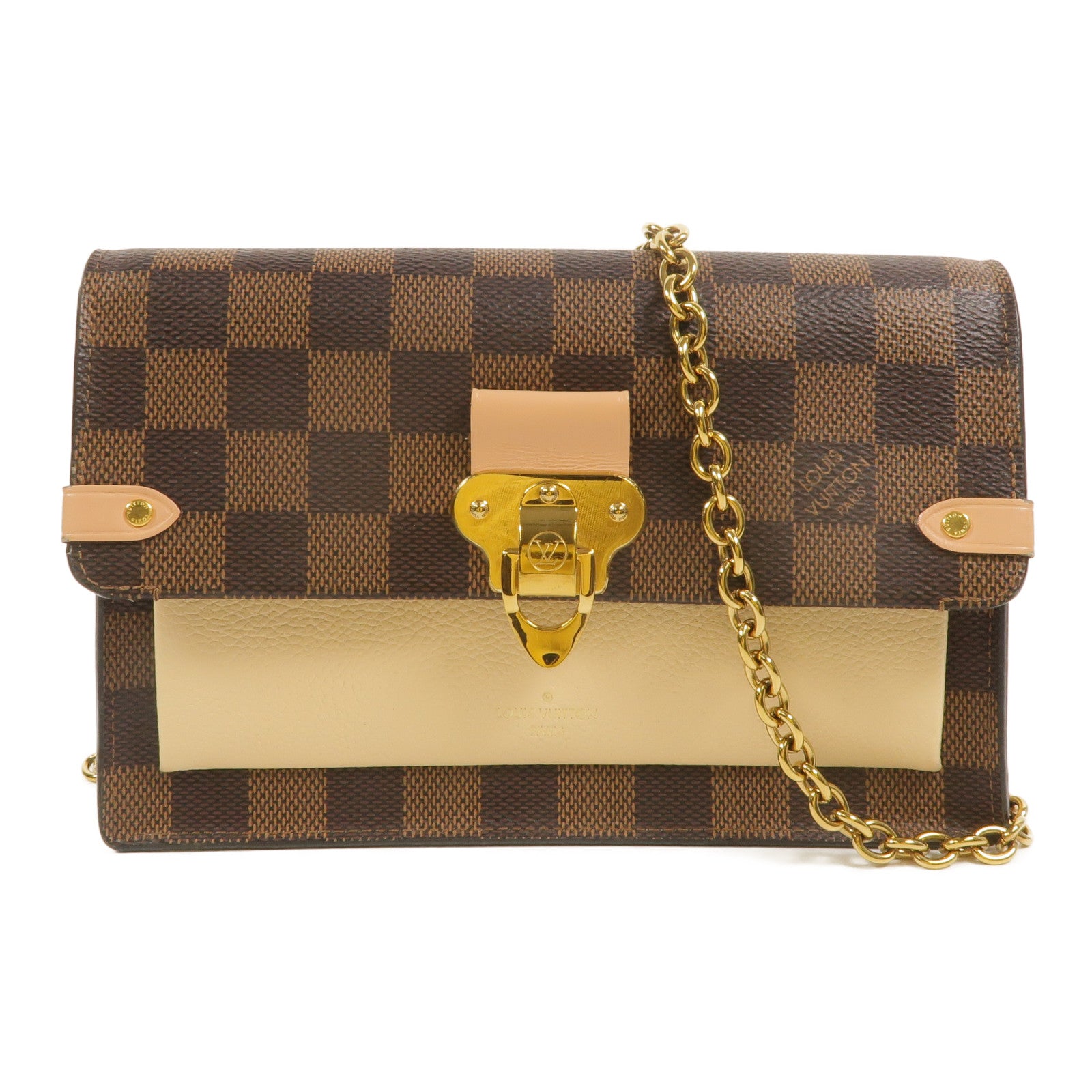 LOUIS VUITTON Damier Vavin Chain Wallet金扣鏈帶肩背袋