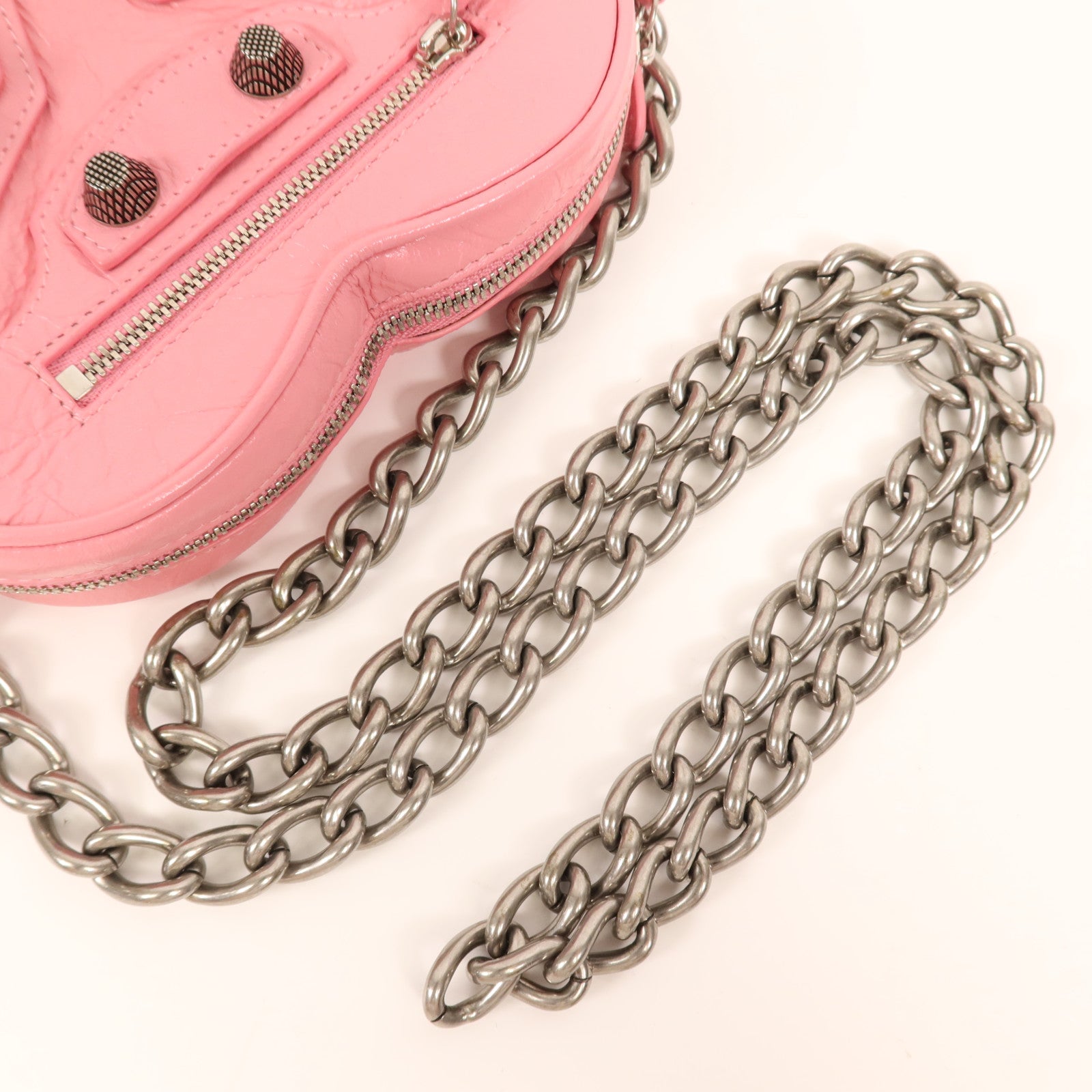 BALENCIAGA 【激減優惠】牛皮皮革Chain Shoulder銀扣鏈帶肩背袋